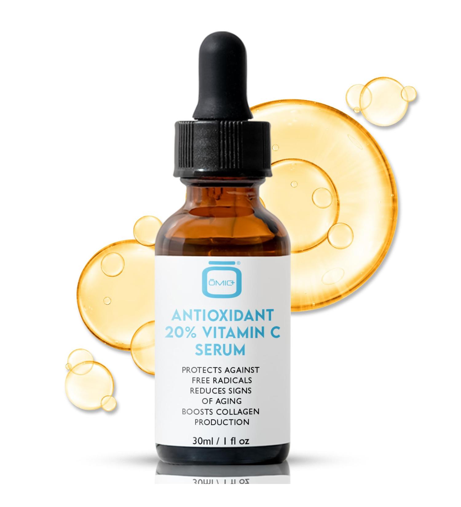 OMIC Antioxidant Vitamin C Serum | Helps to Moisturize Skin Boost Skin Collagen | Brighten Hydrate & Plump Skin | Anti Aging & Wrinkle Facial Serum | 1 fl oz / 30 ml - Buy Online on SooperMarket.com