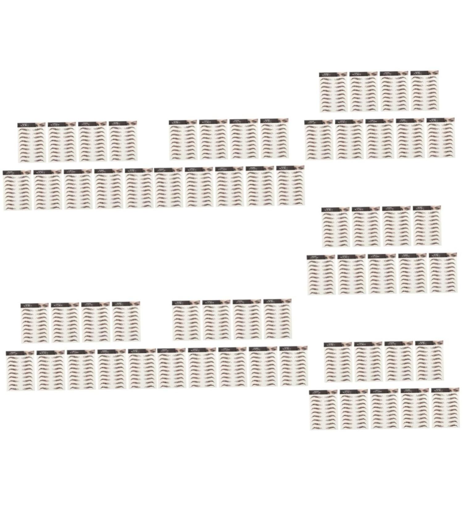 Baluue 63 Sheets Waterproof Eyebrow Stickers Imitation Eyebrow Stick on Eyebrows Makeup Brow Sticker Brown - Buy Online on SooperMarket.com