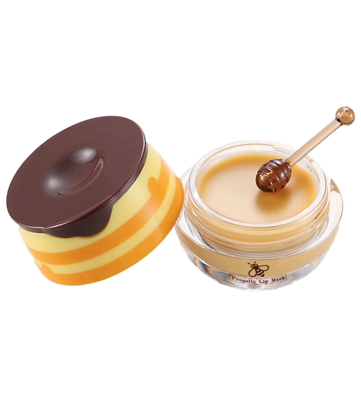 MEITREND Lip Mask Propolis Lip Care Cream Moisturizer Lip Balm With Lip Brush Lip Line Reduce Honey Smell Long Lasting Hydrating Skin Care Lip Cream For Dry Chapped Peeling Cracked Lips (Propolis) - Buy Online on SooperMarket.com