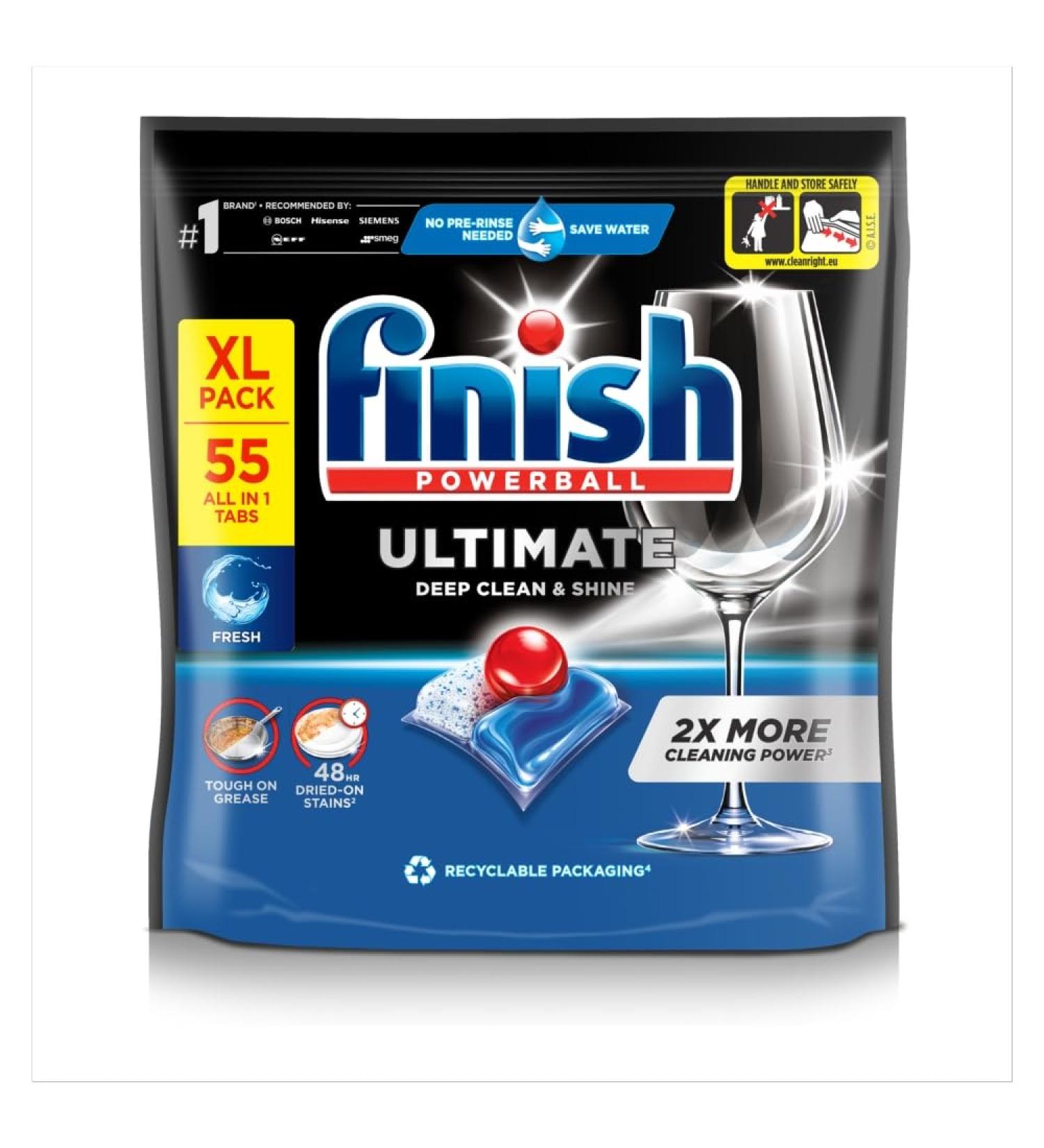 Finish Ultimate All In One Regular Dishwasher Tablets 55pk