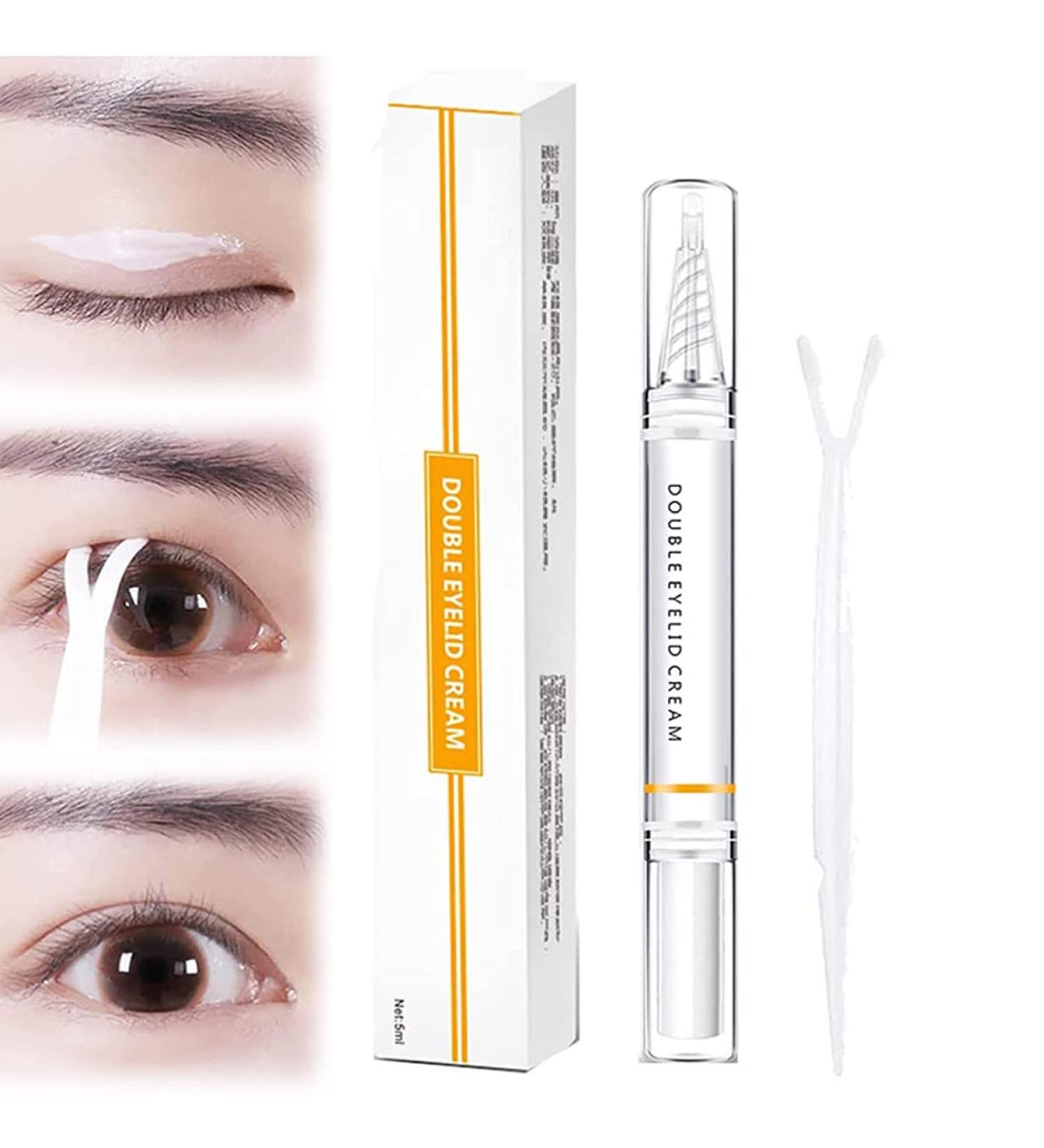 Long-Acting Waterproof Invisible Double Eyelid Shaping Cream & Pen Set for Women - 3-Second Crease, Natural Fold Effect (1pc) - Buy Online on SooperMarket.com