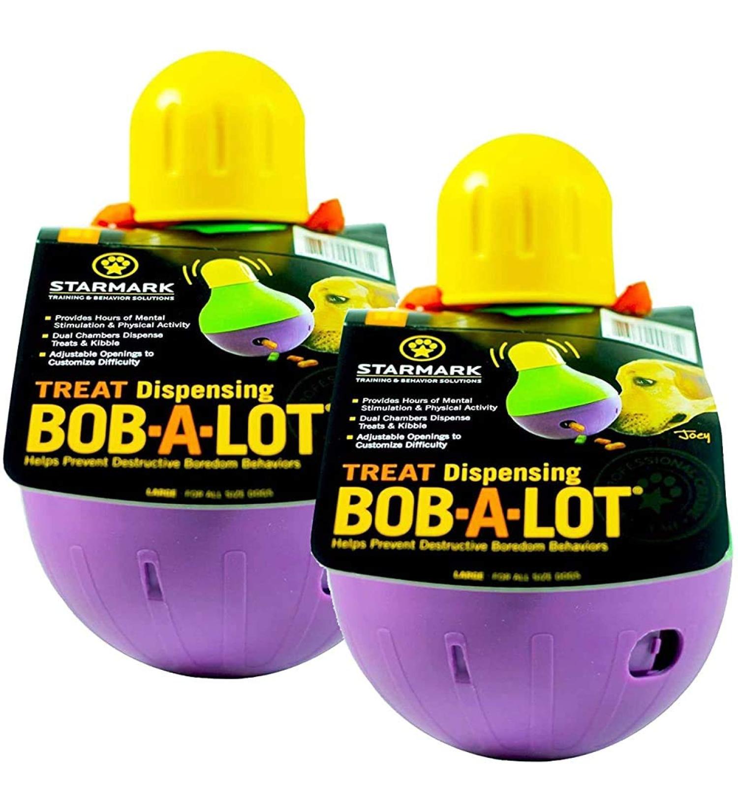 STARMARK Large Bob-A-Lot Interactive Dog Toys (2 Pack)