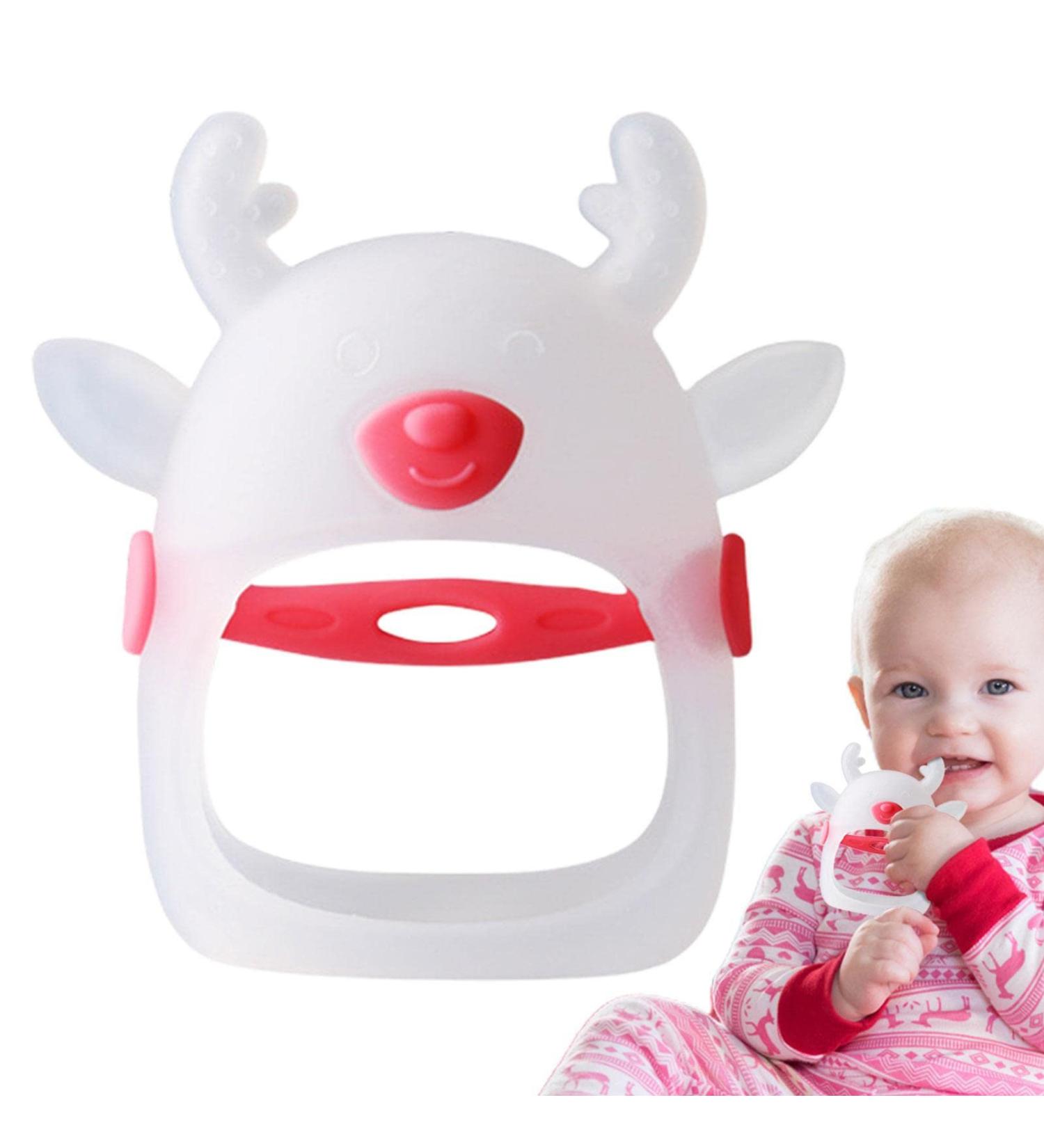 Neamou Red Silicone Brain Shape Teether for Infants - Soothing Gum Relief & Hand Pacifier (4-8 Months) - Buy Online on SooperMarket.com