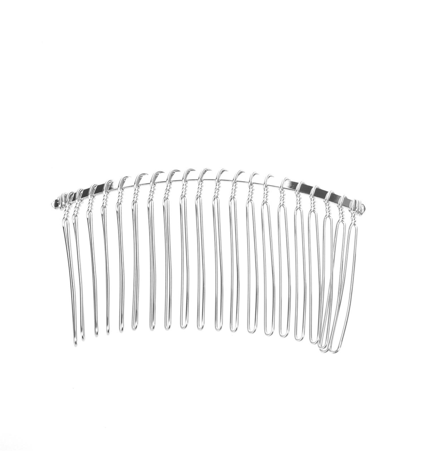 Metal Hair Comb 3pcs 7.8cm 20 Teeth Fancy DIY Metal Wire Hair Clip Combs Bridal Wedding Veil Combs (Silver) 3 pcs - Buy Online on SooperMarket.com