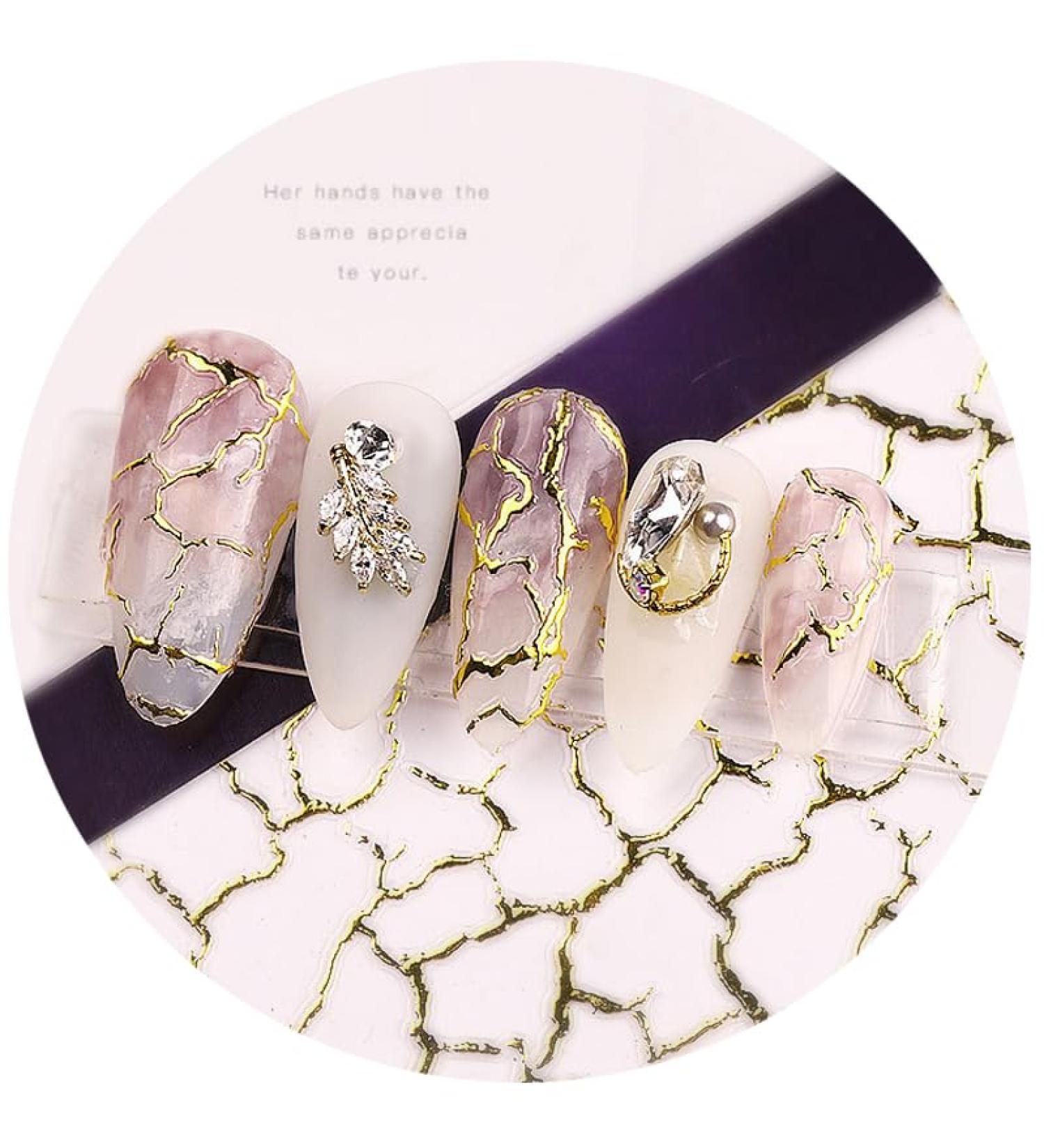 8 Sheet Gold Silver Nail Art Stickers Glitter Metallic Chains Wave Stripe Lines Stars Nail Sticker Self-adhesive Striping Tape for Nail Lovers - Buy Online on SooperMarket.com