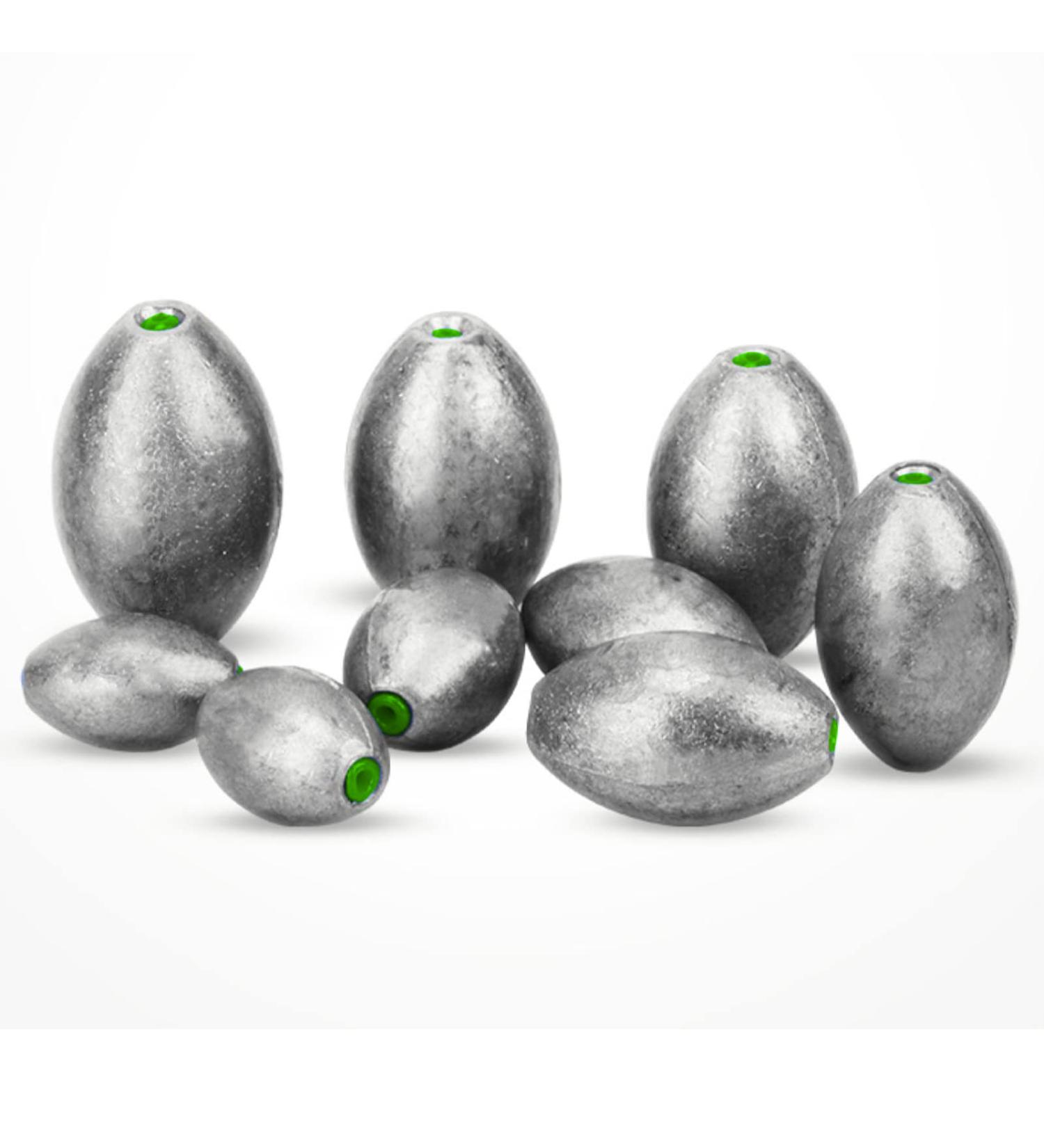 AMYSPORTS Egg Lead Fishing Weights Kit - Saltwater & Freshwater Bass Sinkers Set - Size 5 (1/2oz.) 15 pcs - Buy Online on SooperMarket.com