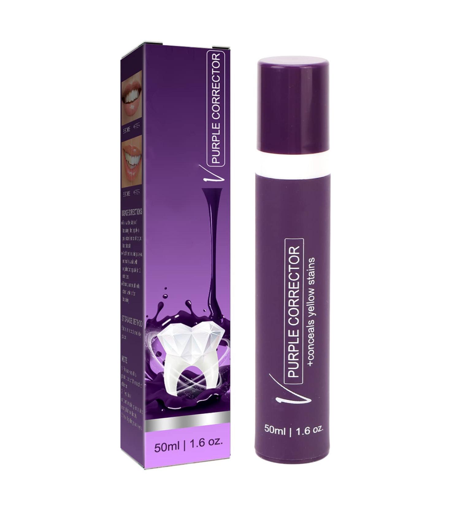 Purple Toothpaste for Sensitive Teeth - Deep Cleaning & Stain Removal 50ml | Gentle Whitening Color Corrector - Buy Online on SooperMarket.com