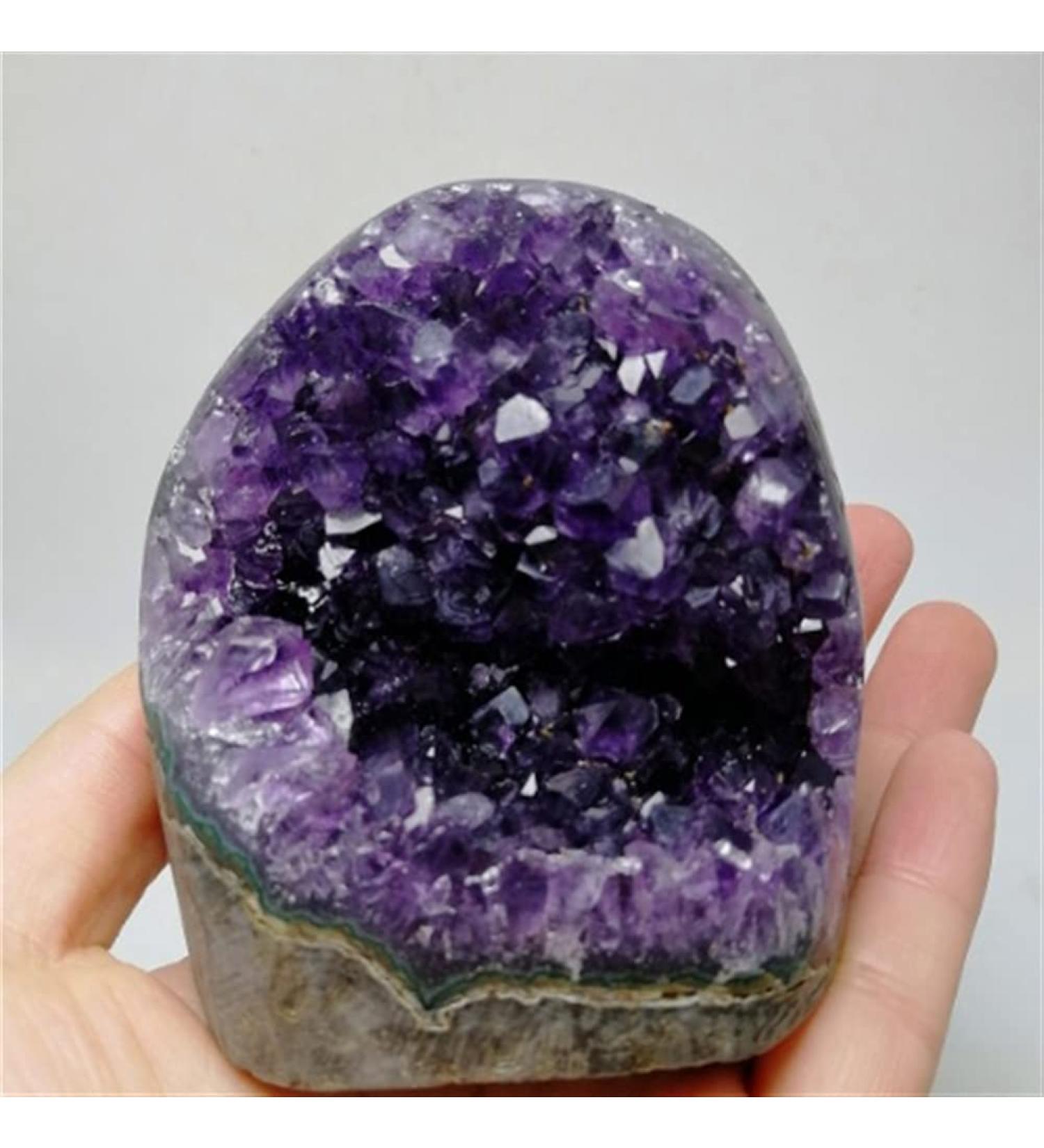 Collection Crystals Amethyst Geode Natural Amethyst Crystal for Feng Shui Specimen (Size : 500g) - Buy Online on SooperMarket.com