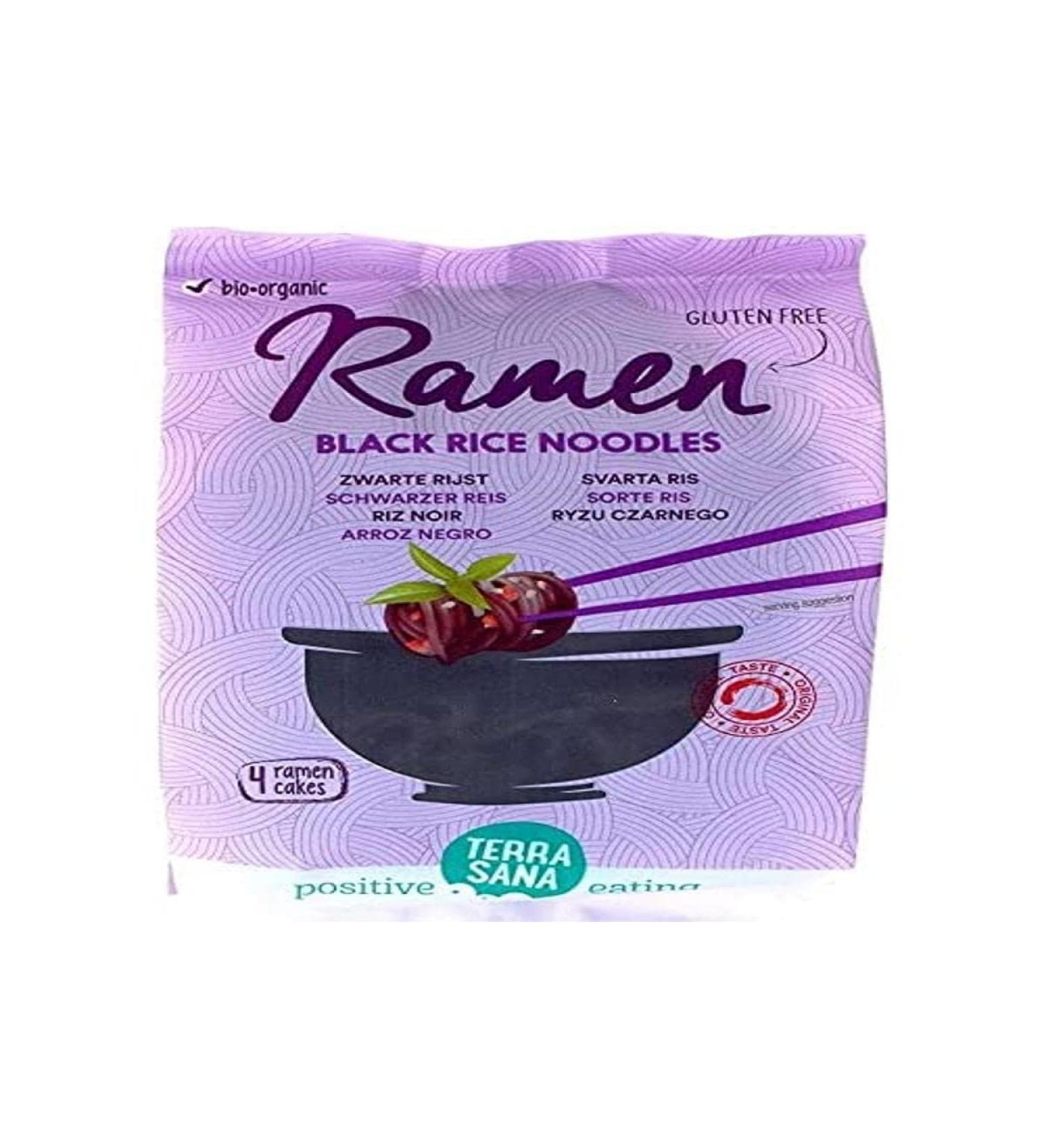 Pasta Ramen Noodle from Black Rice Gluten-Free BIO 280 g - TERRASANA