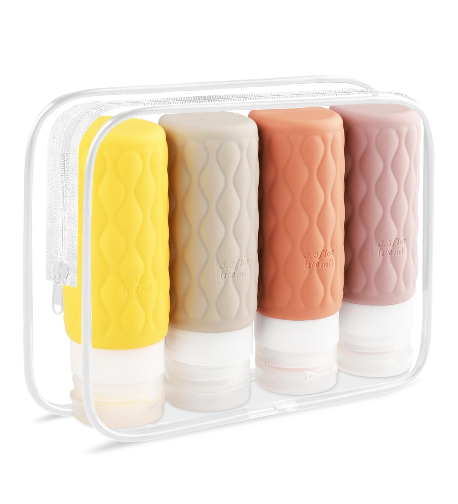 Mezzar 16-Piece Silicone Travel Bottles Set - BPA-Free Containers for Shampoo Lotion & Shower Gel - Perfect for International Travel - Buy Online on SooperMarket.com
