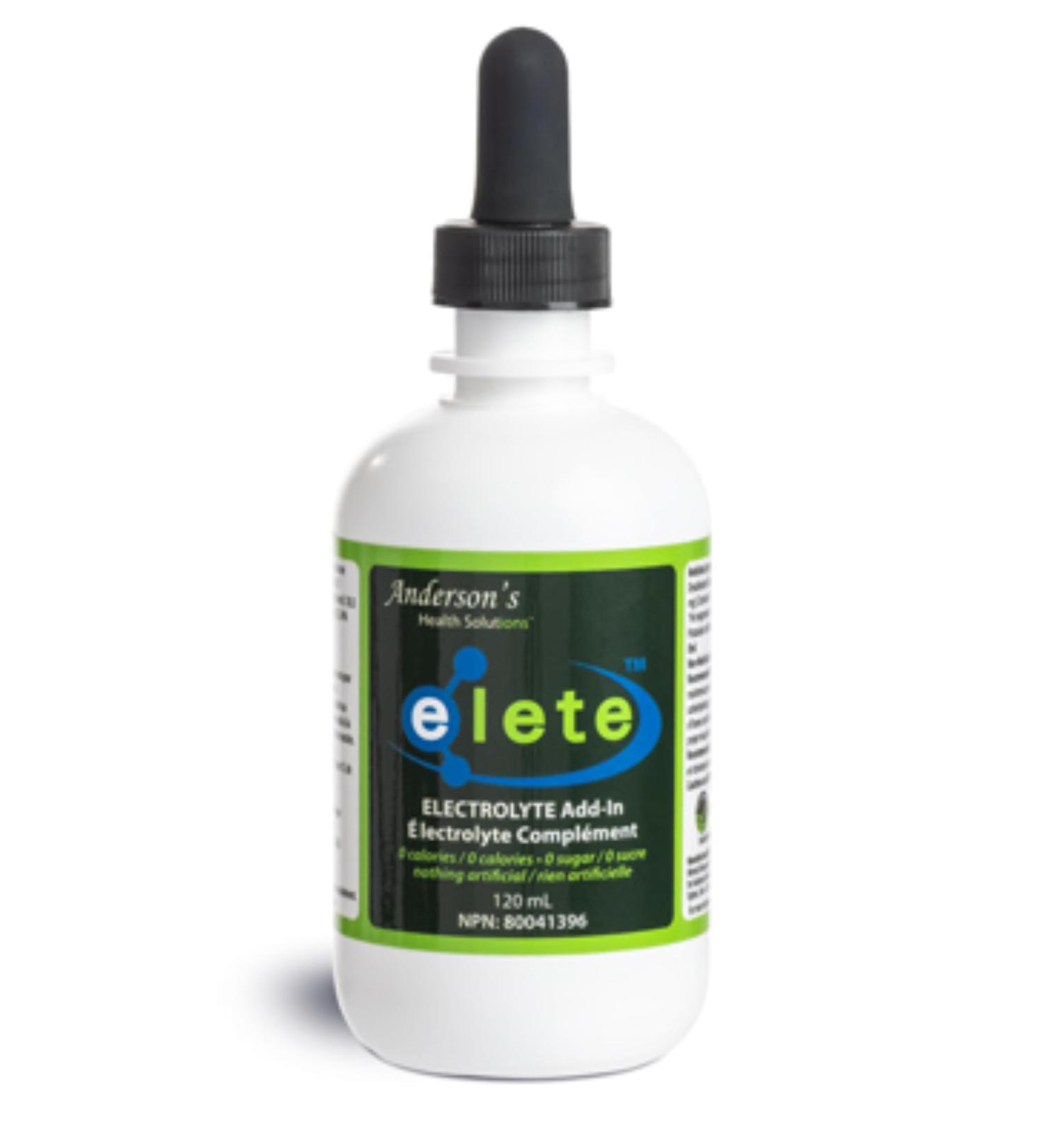 Anderson's Health Solutions elete Electrolyte Add-In Drops | Liquid Electrolyte Drink Mix Sodium Potassium Magnesium | Convenient Hydration Natural Electrolyte Replenishment | Sugar Free No Artificial Ingredients | 120mL elete 120 ml (Pack of 1) - Buy Online on SooperMarket.com