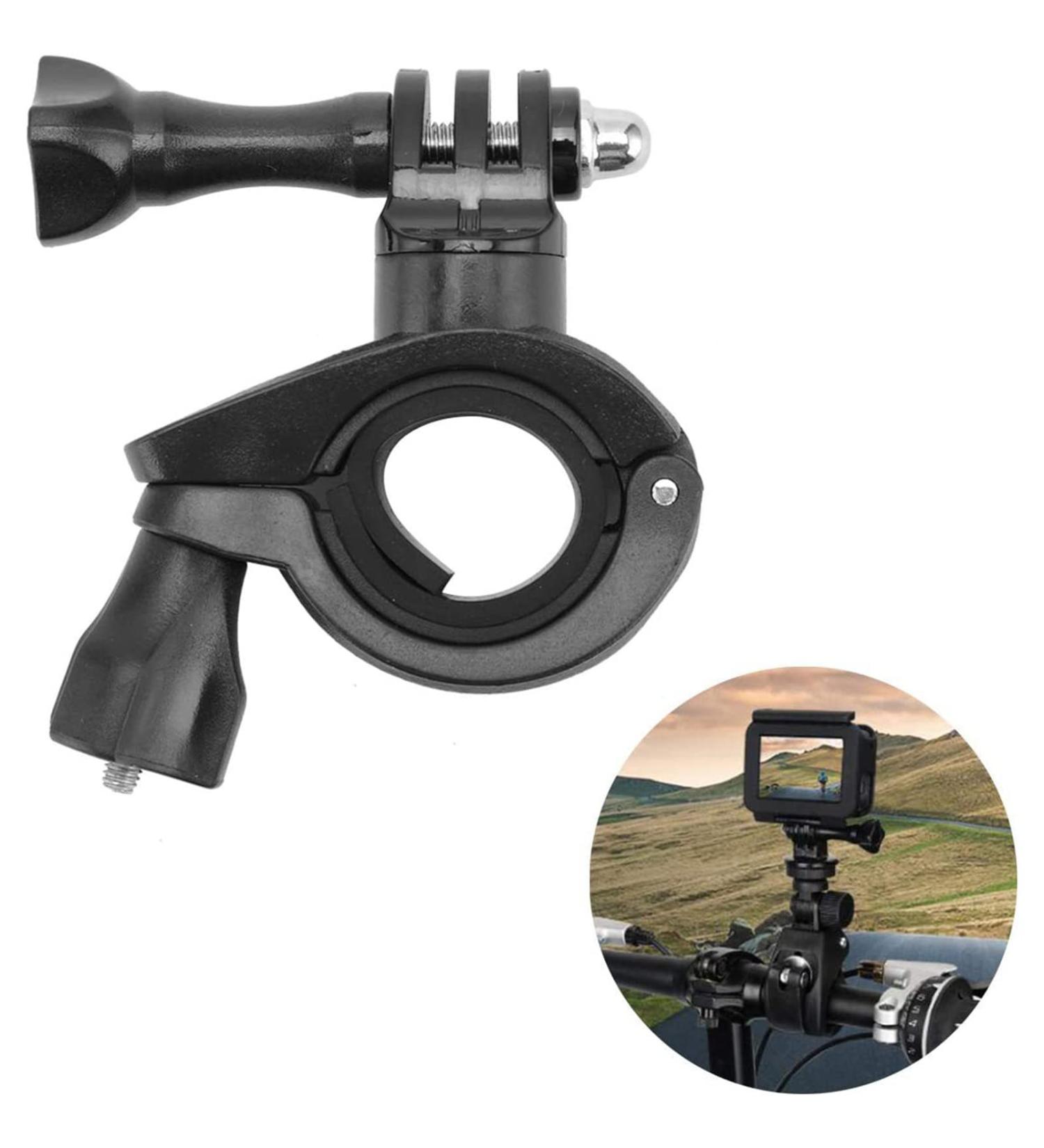 Rotating Motorcycle Phone Holder & GoPro Stand - 360 Screwable Bike Mount (Black) - Buy Online on SooperMarket.com