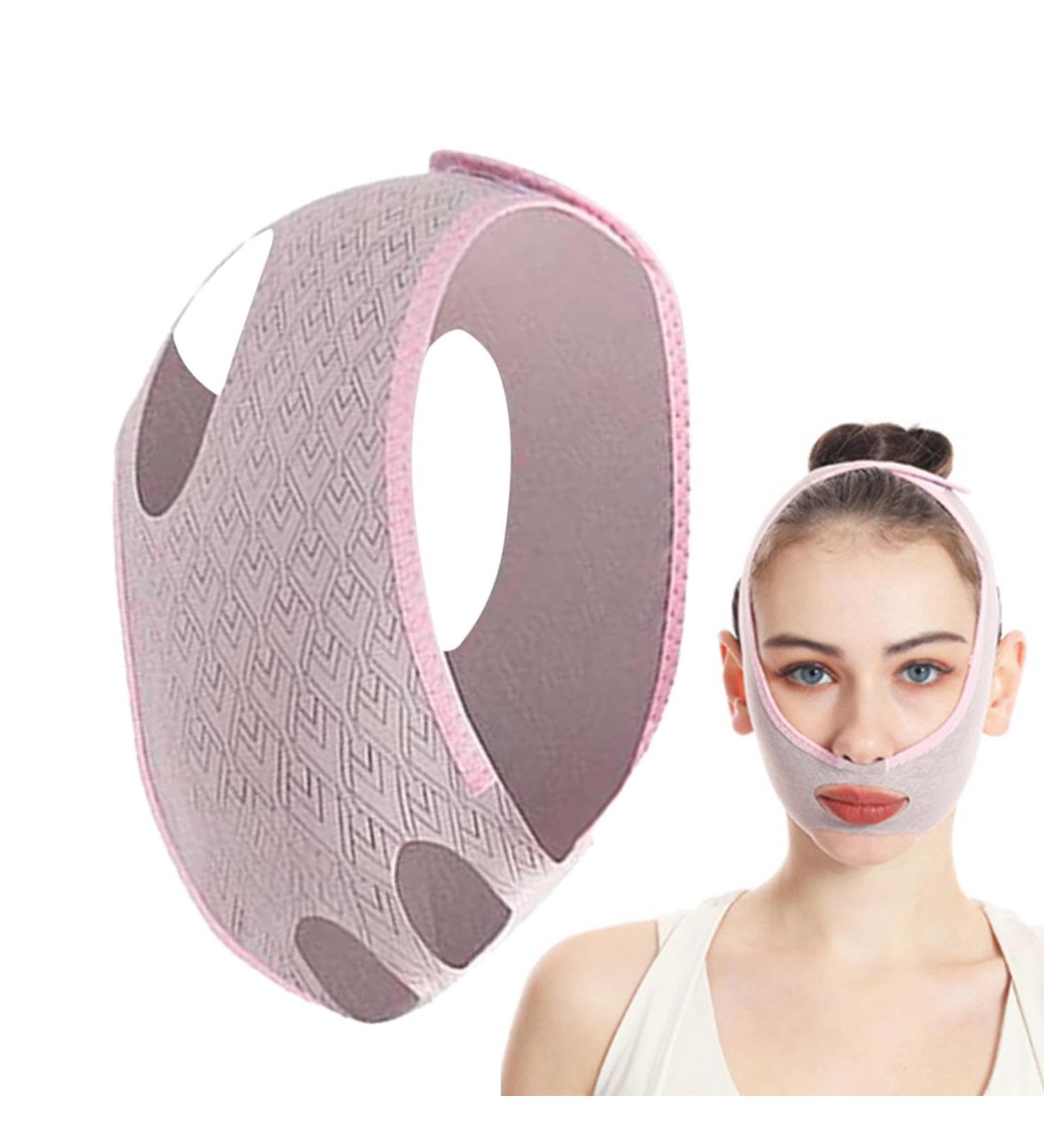 Double Chin Reducer Strap | Face Shaper Double Chin Strap V Shaped Bands Lift Bandage Double Chin Eliminator Reusable Breathable Adjustable Design for Face Neck - Buy Online on SooperMarket.com