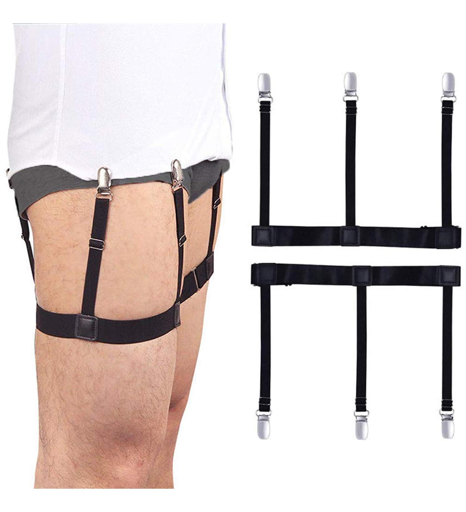 Buy Men's Shirt Holders & Suspenders - Elastic Non-Slip Adjustable Shirt Stays (1 Pair) - O-Shape for Perfect Fit - Buy Online on SooperMarket.com