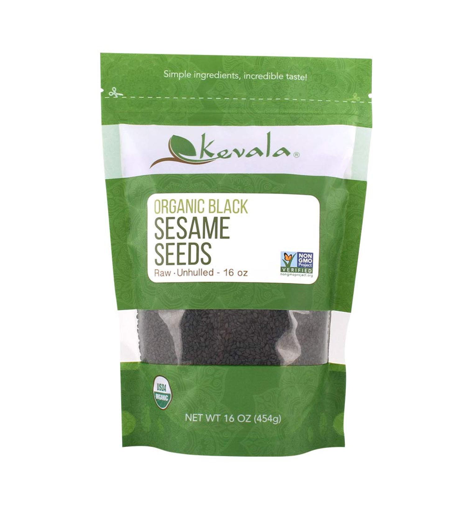 Buy Kevala Organic Black Sesame Seeds - Raw Unhulled 16 oz (454 g) | Nutrient-Rich Superfood - Buy Online on SooperMarket.com