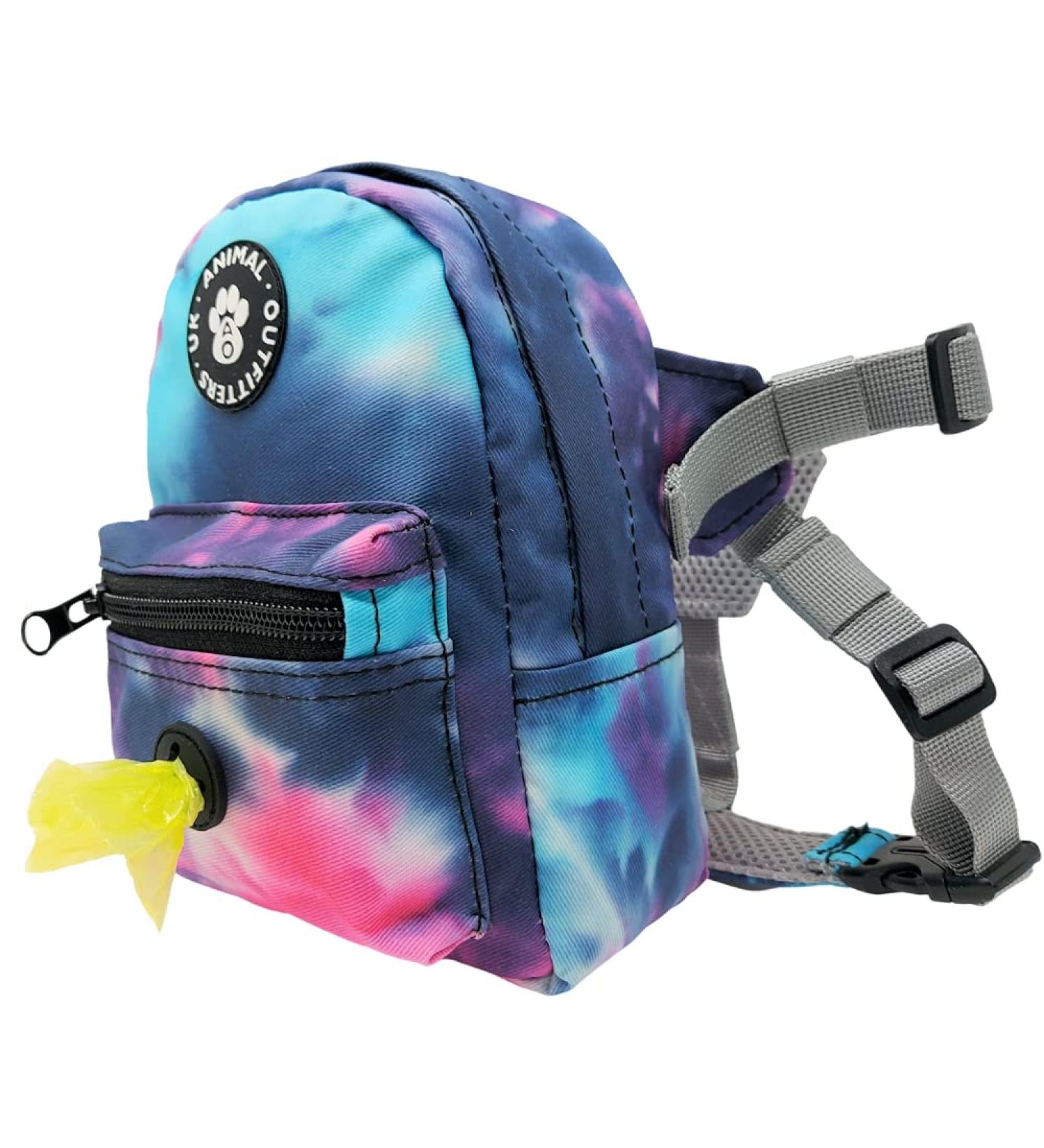 Animal Outfitters UK Tie Dye Waterproof Dog Backpack Saddlebag | Saddlebag | Harness | Adjustable Harness | For Small or Large Dogs | Hiking - Buy Online on SooperMarket.com