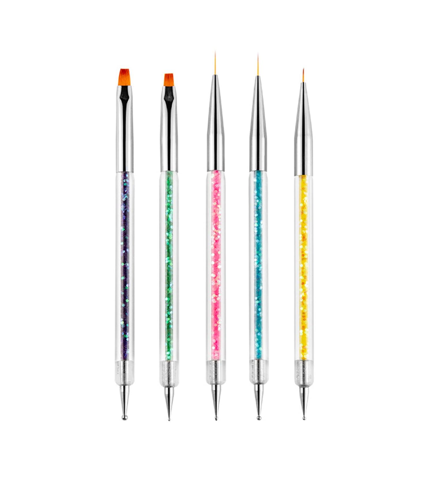 Rnitle Nail Art Fineliner Brush Set (5 Pieces) - Professional Detail Brushes for Nail Design & Painting | Perfect for Salons & Nail Care - Buy Online on SooperMarket.com