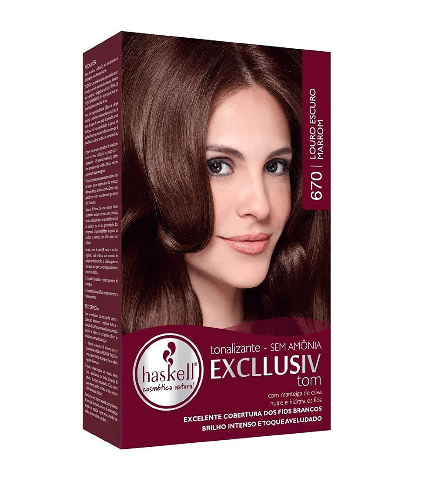 Haskell Blond Dark Brown 670 Hair Dye Kit - 40g Tube + 60ml Applicator Bottle + 30g Sachet - Buy Online on SooperMarket.com