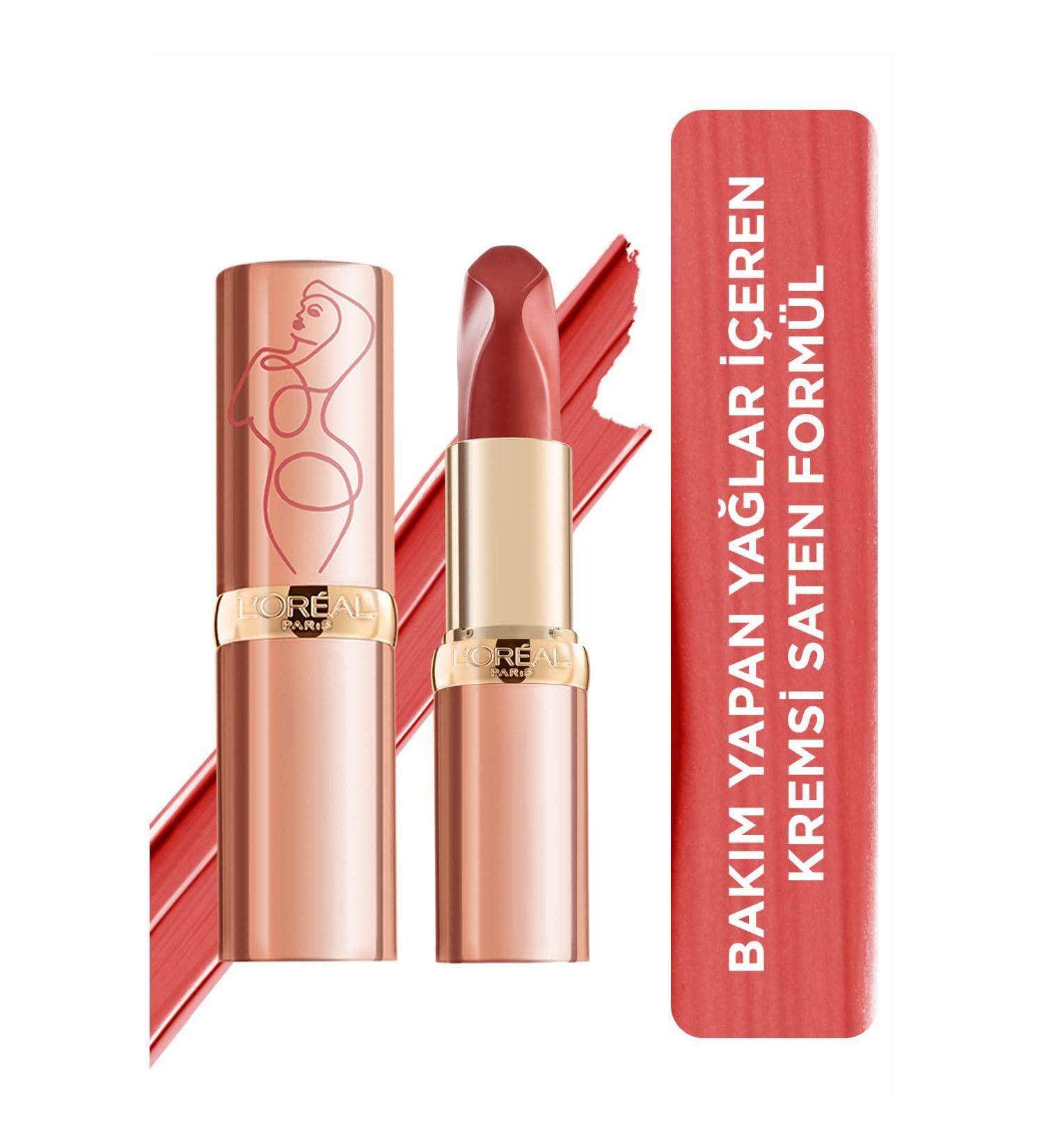 L'Or al Paris Color Riche Satin Smooth Lipstick Moisturising Pure Pigment Lip Colour With Omega 3 & Vitamin E 176 Irreverent 176 IRREVEREN 1 Count (Pack of 1) - Buy Online on SooperMarket.com