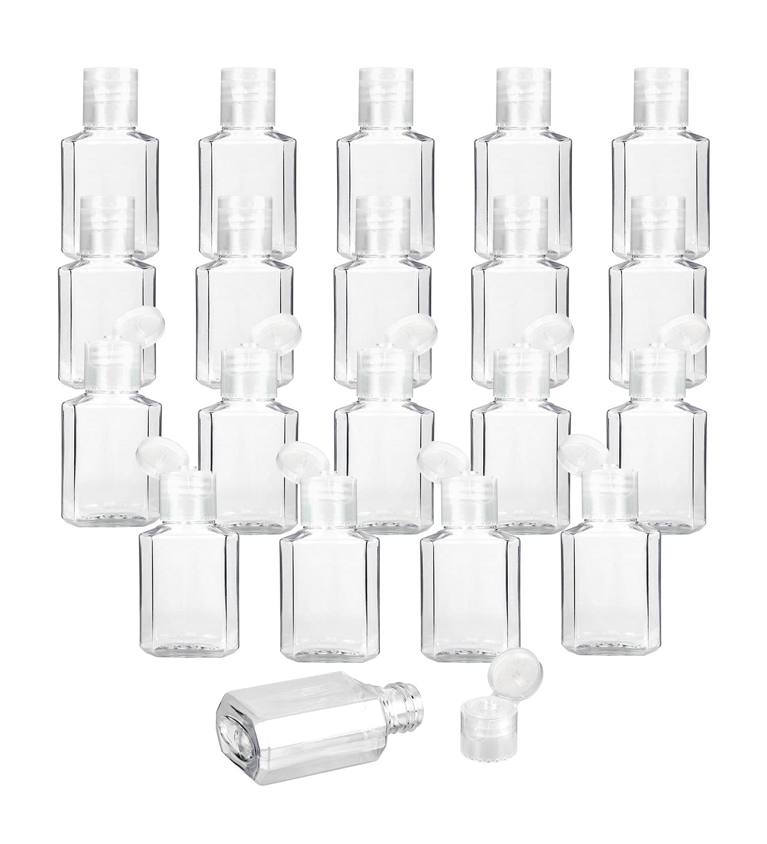 30 Pack 1 oz Clear Plastic Travel Bottles with Flip Cap - Refillable Hand Sanitizer Containers for Business Trip - Buy Online on SooperMarket.com