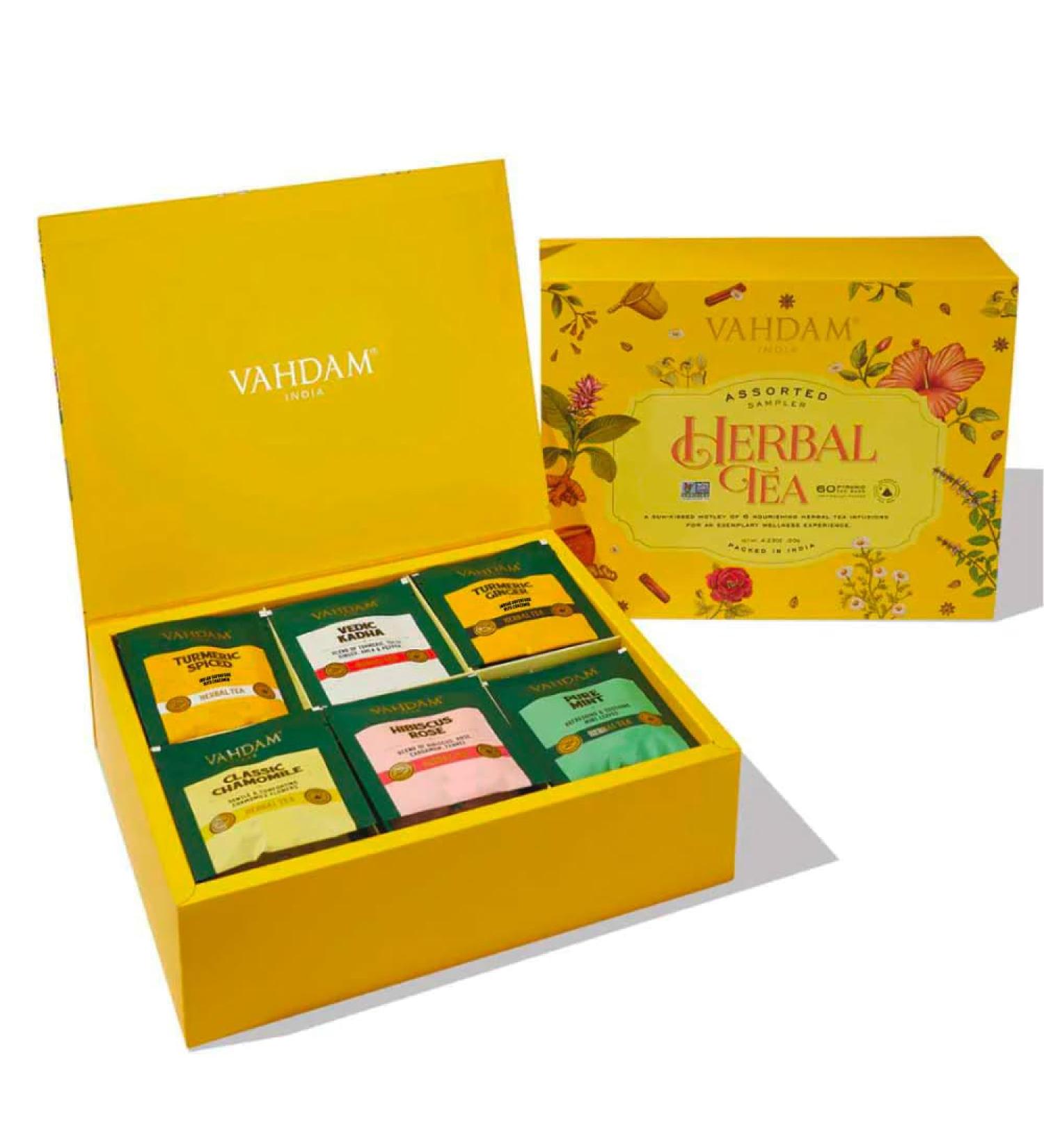 Vahdam Herbal Tea Trial Set | 6 Varieties 60 Tea Bags | Perfect Gift Set for Tea Lovers | International Shipping - Buy Online on SooperMarket.com