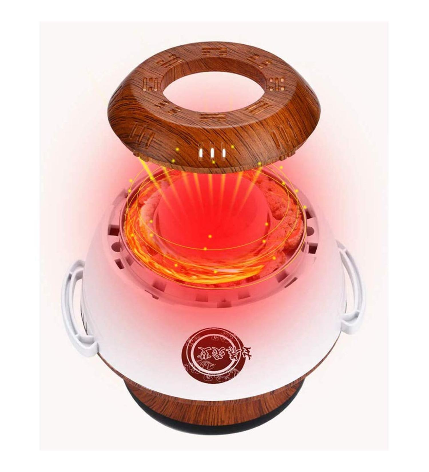 Samnuerly Electric GUA SHA Massager - Wireless Charging Hot-Stone Therapy Improved Blood Circulation - Wood Grain Design - Buy Online on SooperMarket.com