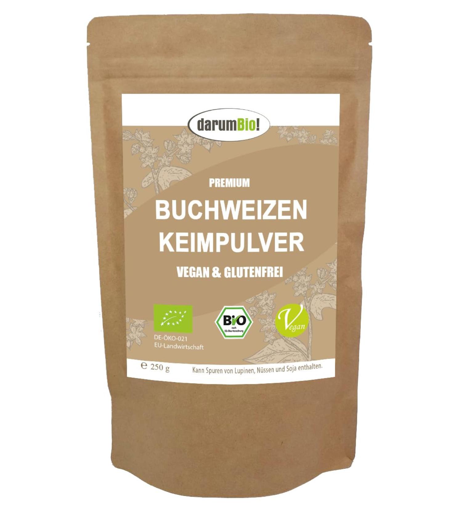 Organic Buckwheat Germ Powder from Germany - Gluten Free Vegan Home Grown - Premium Quality Superfood - Buy Online on SooperMarket.com