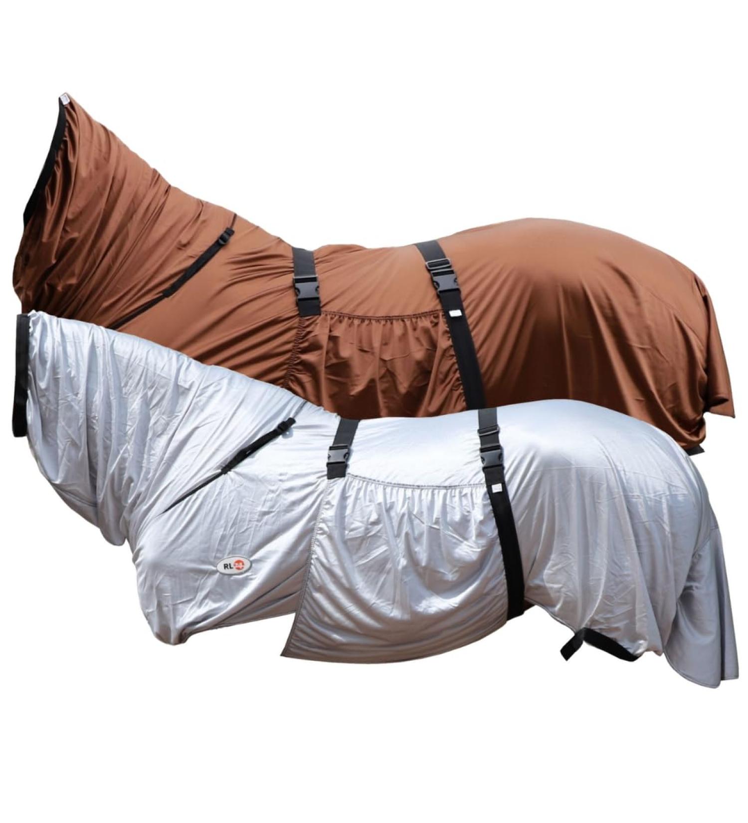 RL24 Eczema Ceiling for Horses - Silver Gray | Insect Protection Fine-Meshed Tissue Double Front Closure & Leg Cords | 115cm Outdoor Ceiling - Buy Online on SooperMarket.com