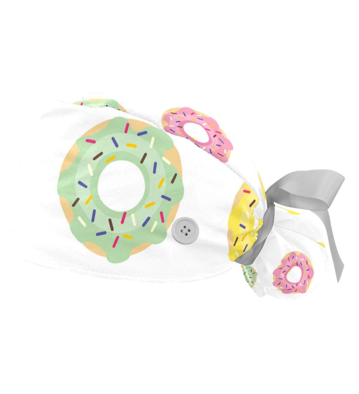 Tropical Floral Scrub Caps 2PCS - Bouffant Working Hats with Ponytail Holder for Women - Pattern 04 - Buy Online on SooperMarket.com