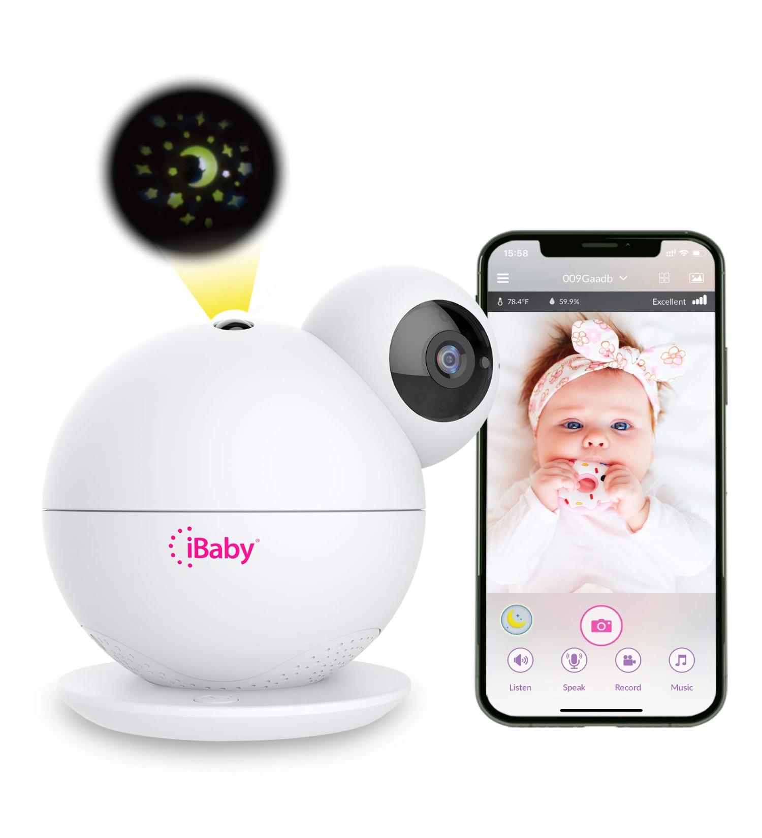iBaby M8 2K Smart Baby Monitor with 355 Pan, 110 Tilt, 2-Way Talk, Video, Moonlight Projector, Temperature/Humidity Alerts - iOS/Android - Motion and Crying Alerts - Buy Online on SooperMarket.com