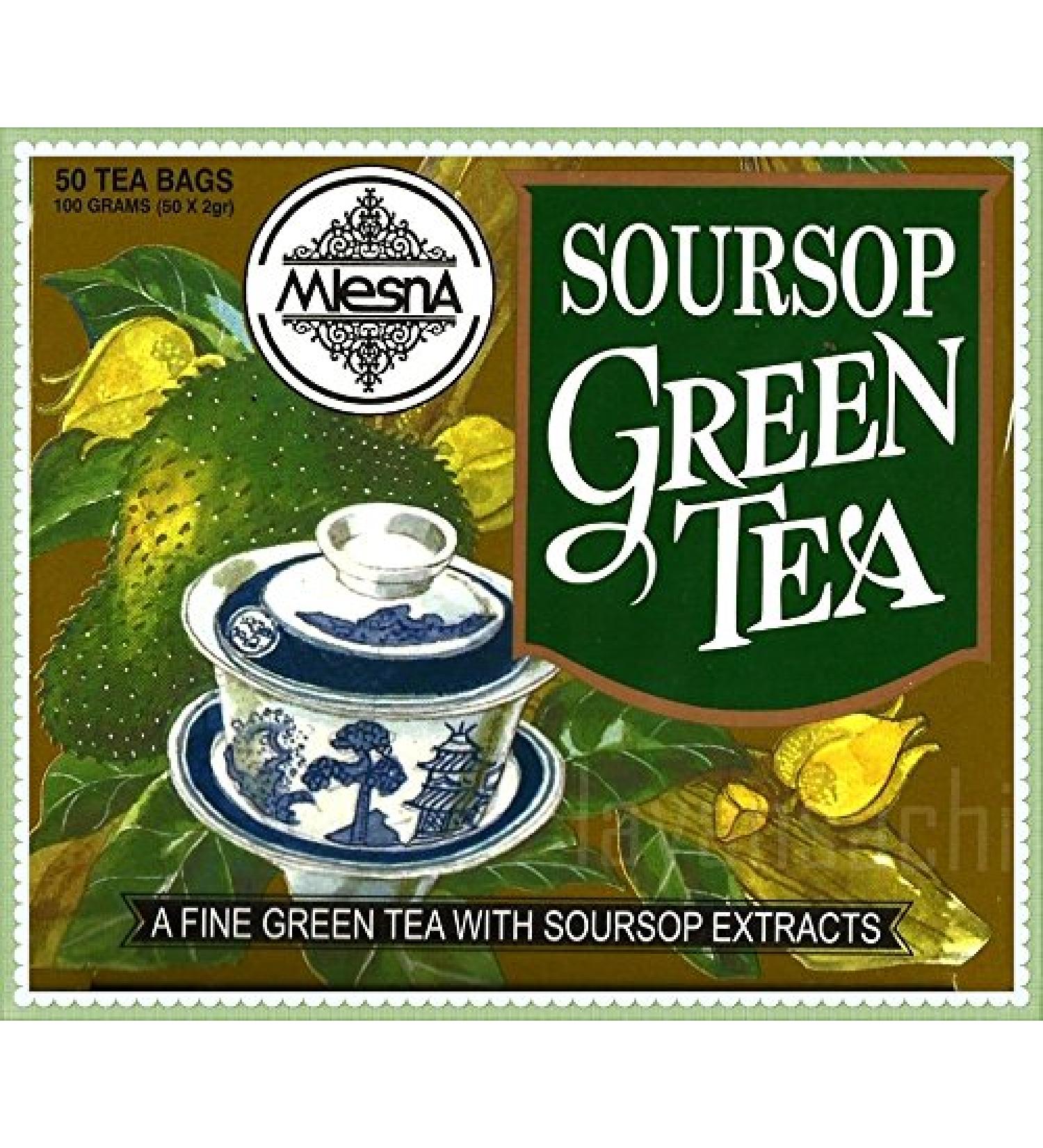 Mlesna Pure Ceylon Soursop Green Tea 50 Tea Bags (100g) - Buy Online on SooperMarket.com
