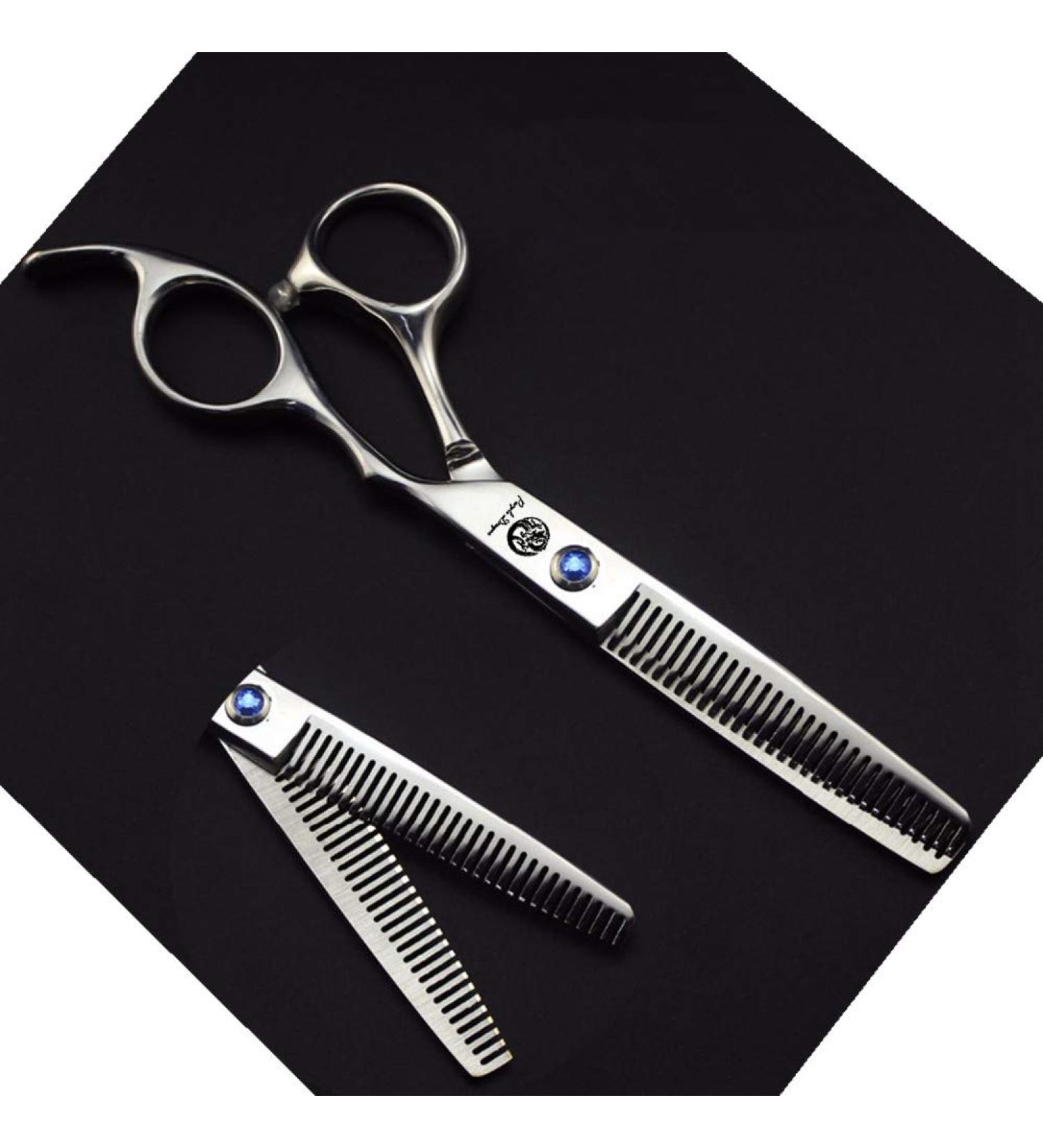 Purple Dragon 6.0 inch Sliver Salon Hair Thinning Scissors with Bag- Perfect for Professional Hairdresser (Double-sided Tooth) - Buy Online on SooperMarket.com