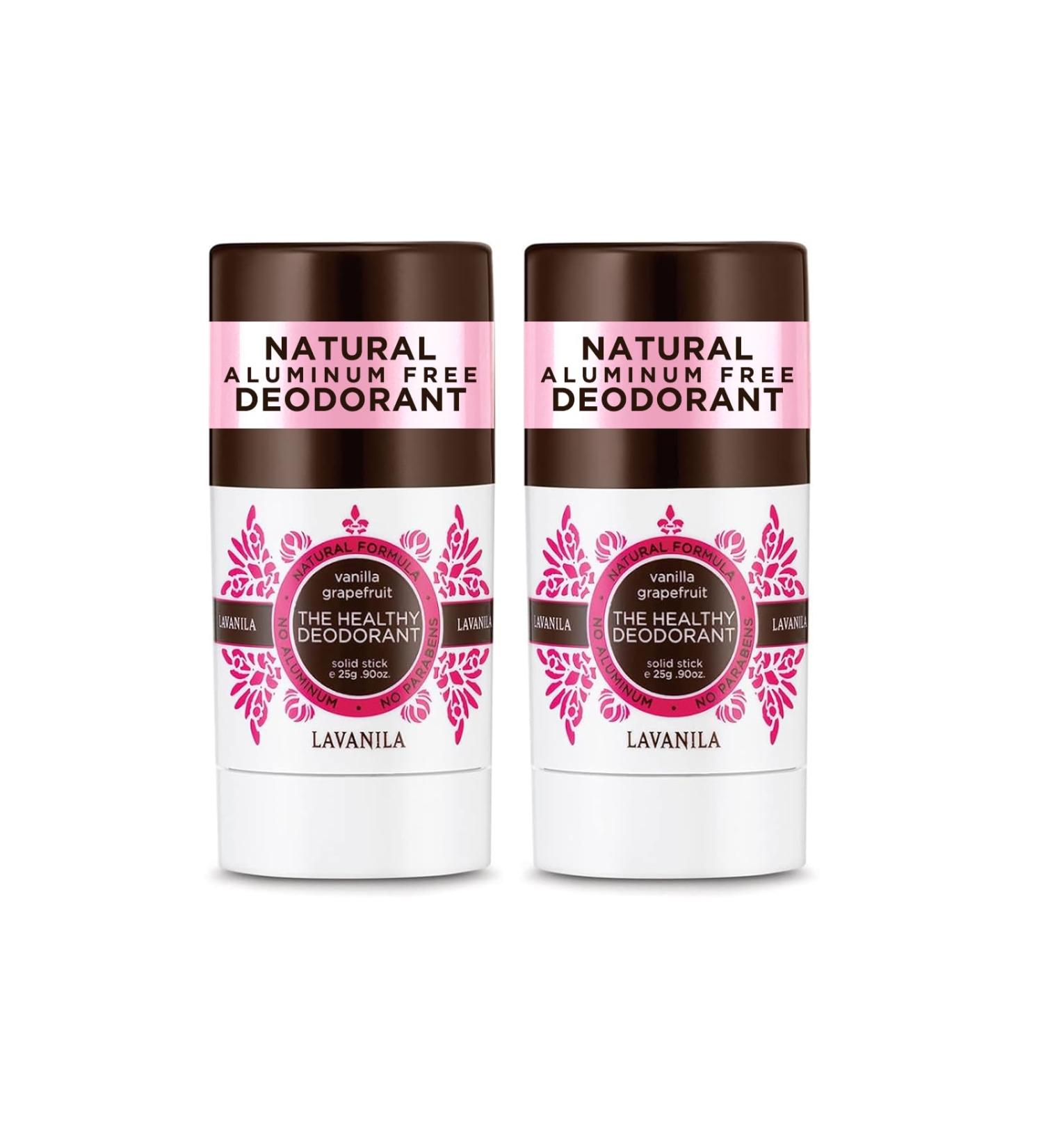 Lavanila Vanilla Grapefruit Aluminum-Free Mini Deodorant 2-Pack - The Healthy Deodorant for Men & Women Solid Stick (0.9 Ounce Each) Natural Vegan Vanilla Grapefruit 0.9 Fl Oz (Pack of 2) - Buy Online on SooperMarket.com