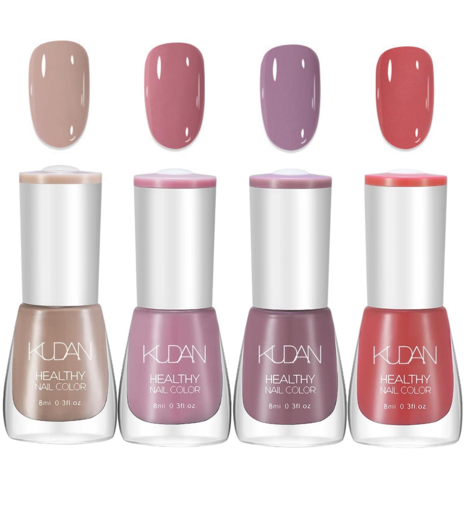 TBeautfave Nail Polish Set Nude Nail Varnish Sets Quick Dry & Long Lasting Red Purple Nail Polish Water Based Natural Nail Varnish Sets for Women DIY Nail Art - No Need Cure 02Nude - Buy Online on SooperMarket.com