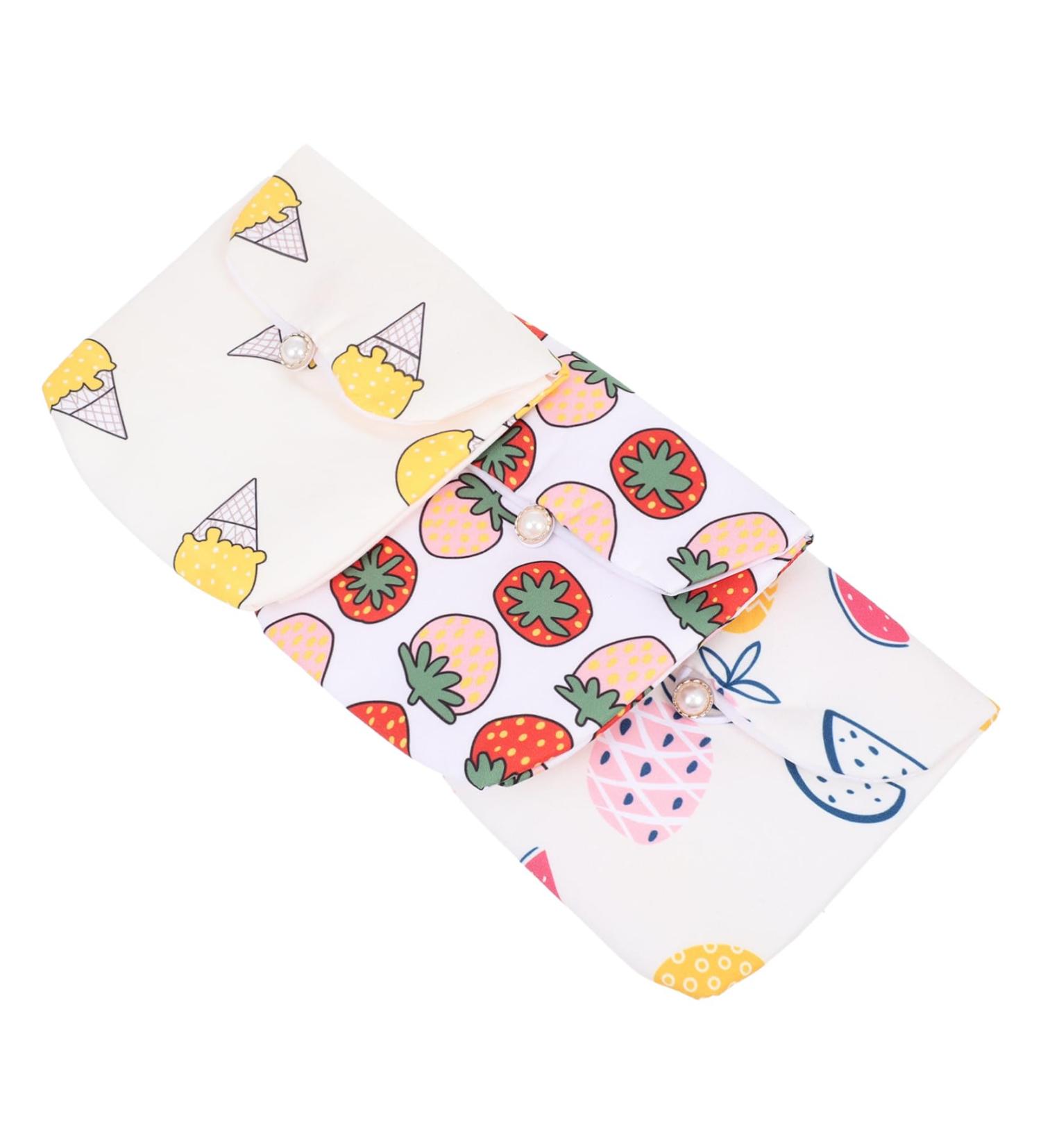 3pcs Healeved Napkin Storage Bag Set - Portable Hygiene & Makeup Pouch for Travel - Buy Online on SooperMarket.com