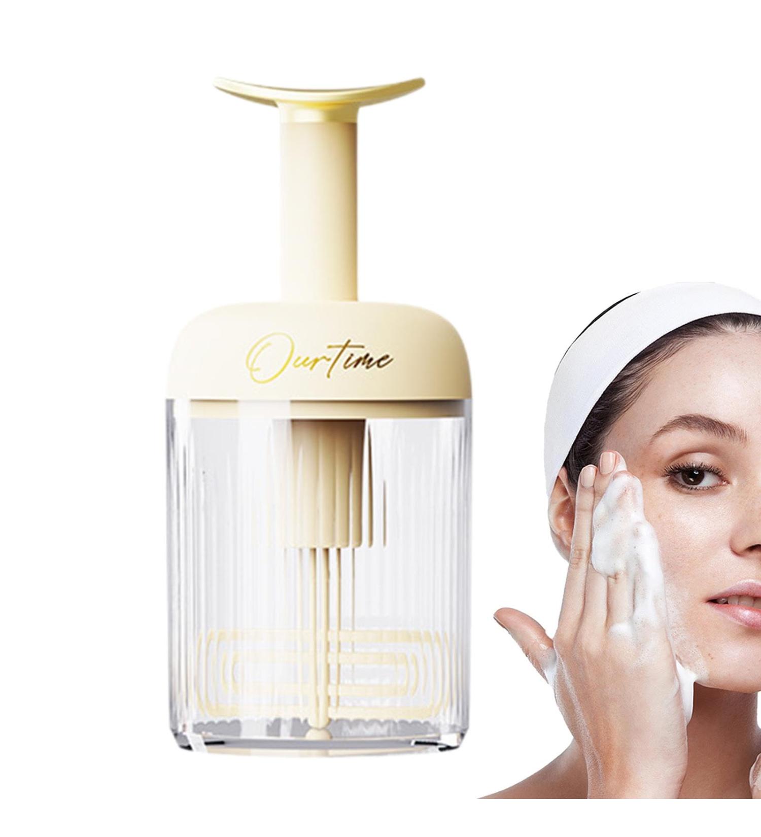 Foam Maker for Face Wash - Transparent Manual Facial Cleanser Foamer Type - Fine Foam Skincare Cleaner Tools for Face Cleanser Shampoo Shower Gel Deep Cleansing Light Yellow - Buy Online on SooperMarket.com
