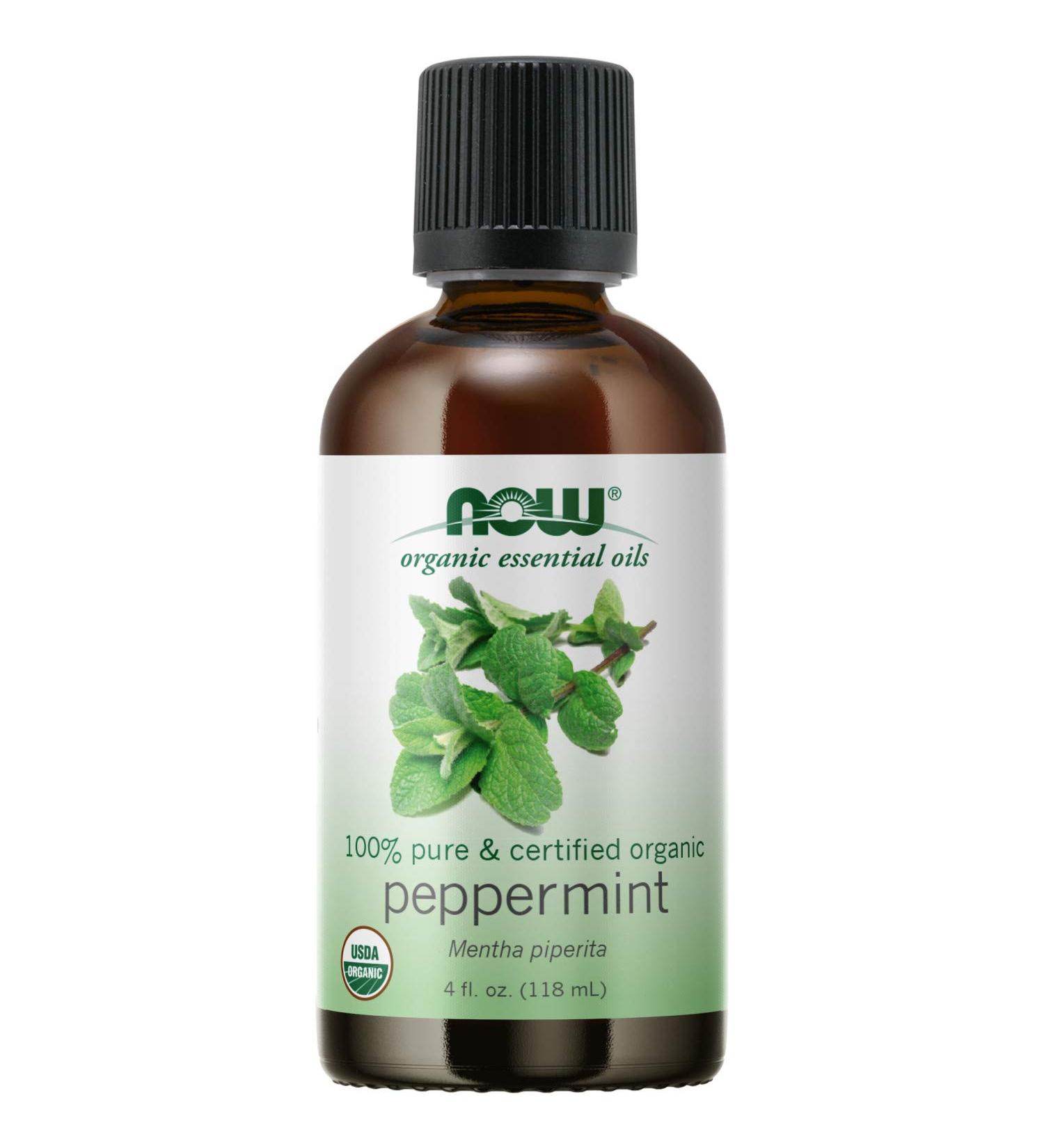 Now Foods Organic Peppermint Essential Oil 4 fl oz - Pure & Natural Aromatherapy - Buy Online on SooperMarket.com