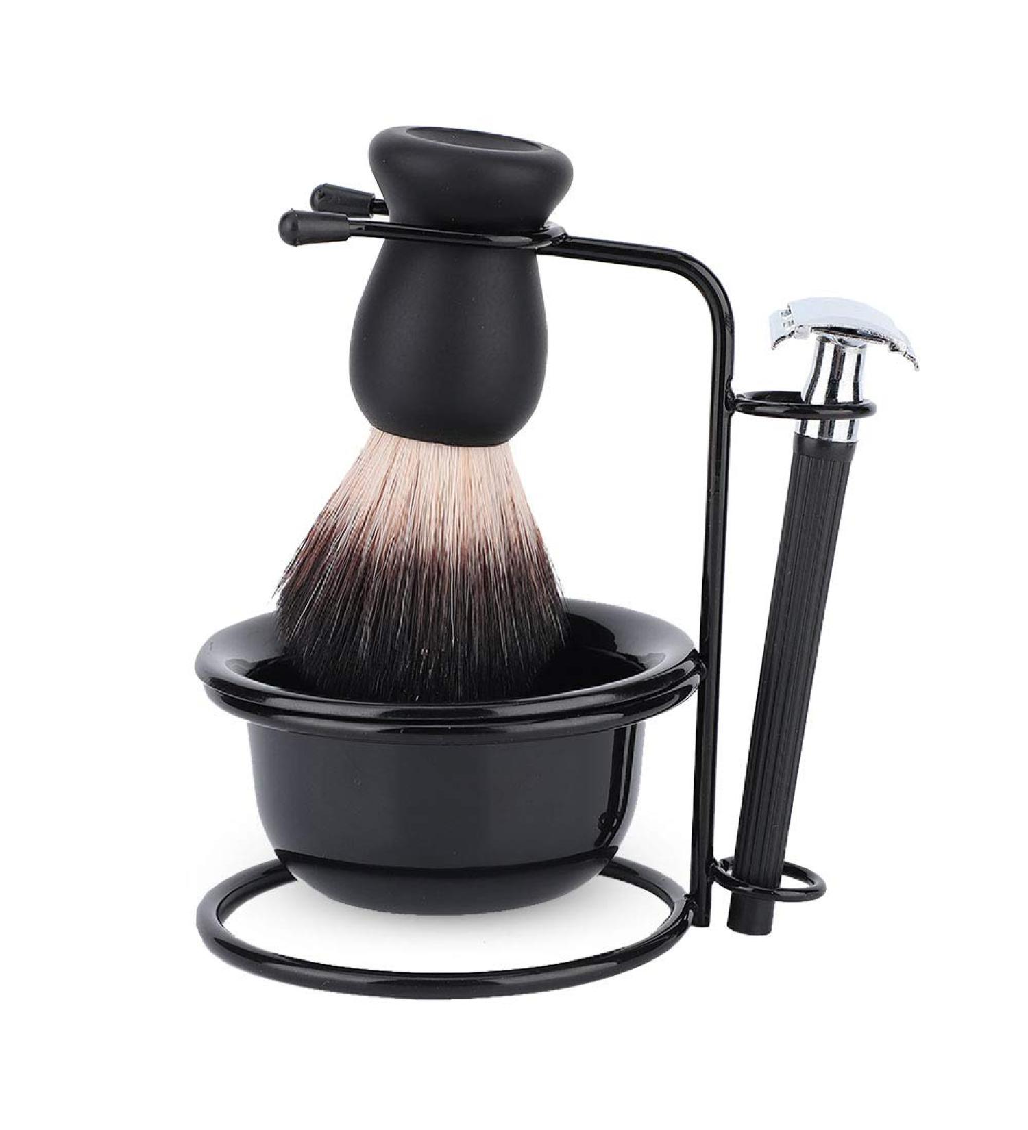 Professional Men's Beard Shaving Set - Manual Shaving Brush Stand & Holder for Safe Shaving - Buy Online on SooperMarket.com