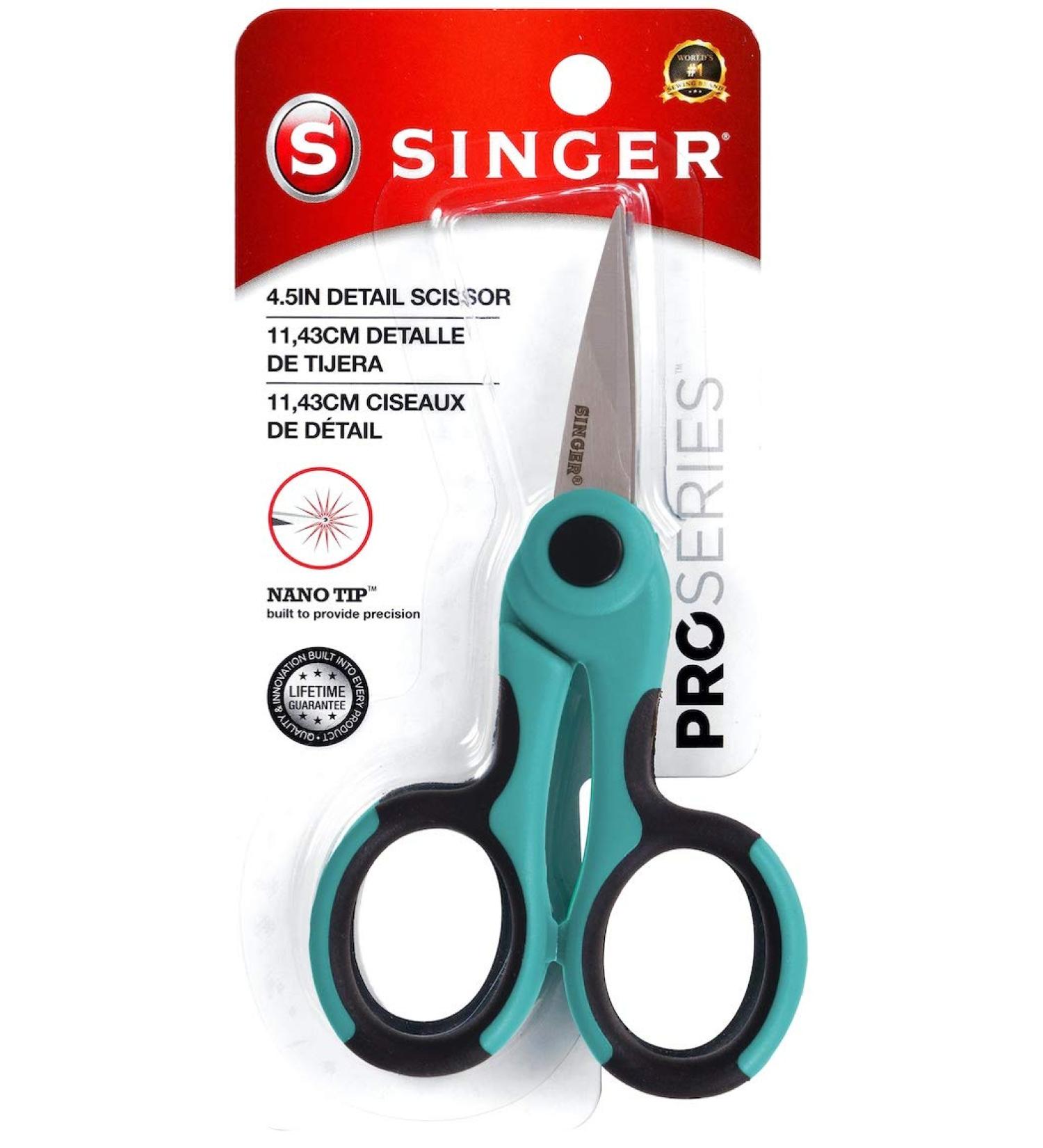 SINGER 00557 4-1/2-Inch ProSeries Detail Scissors with Nano Tip  Teal - Buy Online on SooperMarket.com