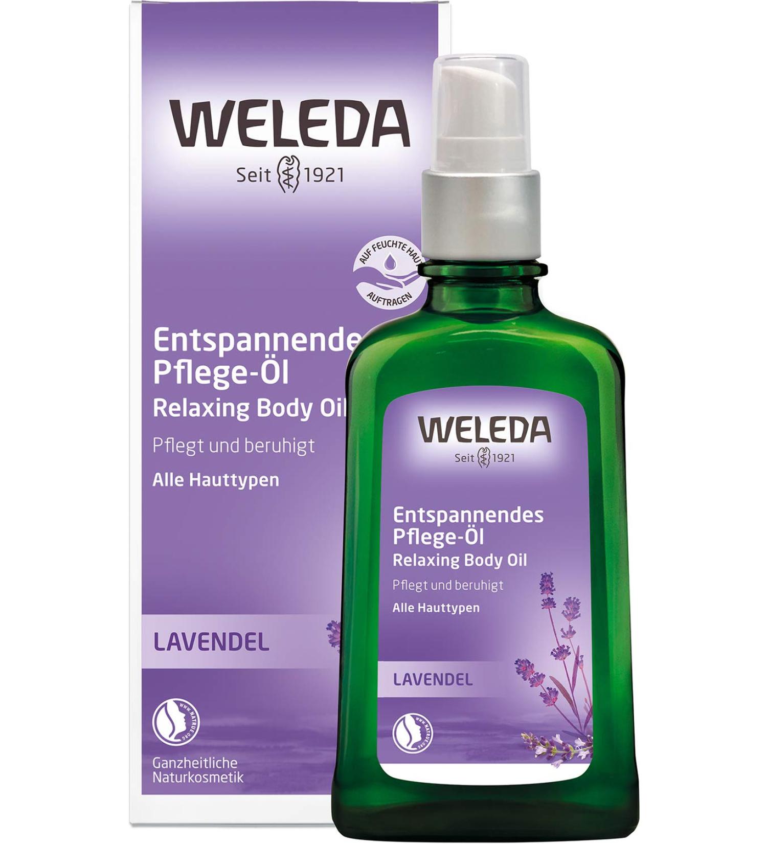WELEDA Bio Lavender Body Oil - Natural Vegan Skin Care & Massage Oil with Almond & Sesame Oil for Relaxation (100ml) - Buy Online on SooperMarket.com