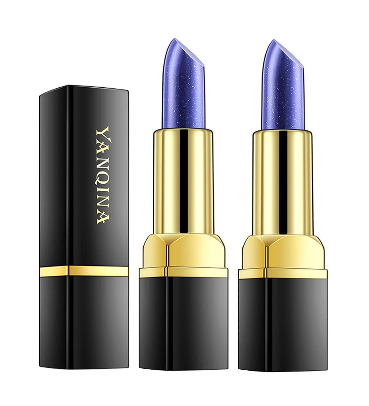 2 Pack Blue Color Changing Lipstick Magic Temperature Lip Balm - Long Lasting Moisturizing Gloss for Pink Lips - Waterproof Lip Tint Makeup (2 PCS) - Buy Online on SooperMarket.com