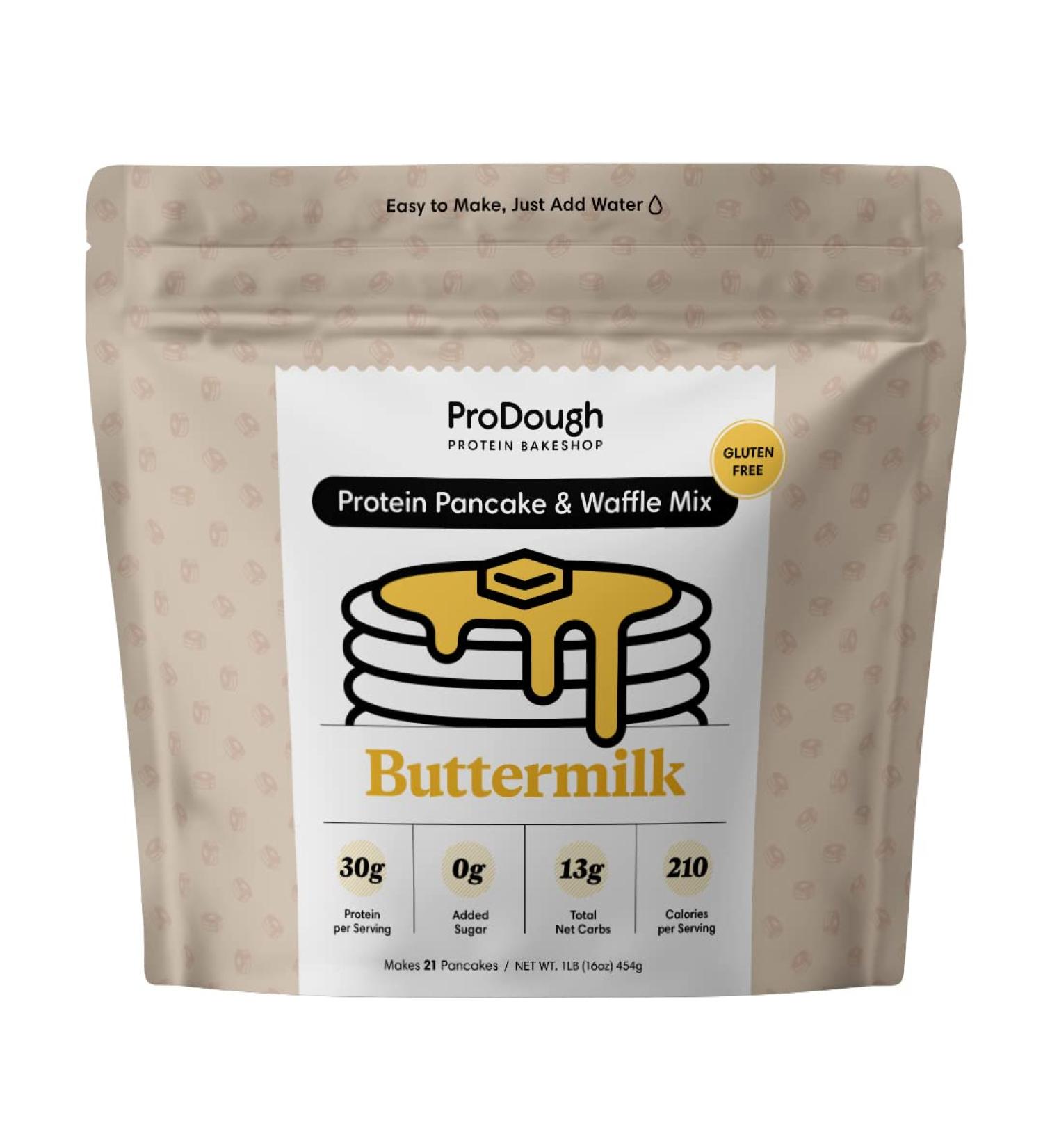 ProDough Shop Buttermilk Pancake and Waffle Mix - Gluten Free  Low Carb  High Protein Pancake Mix - Healthy Pancakes and Waffles for Breakfast or Snack - Buy Online on SooperMarket.com