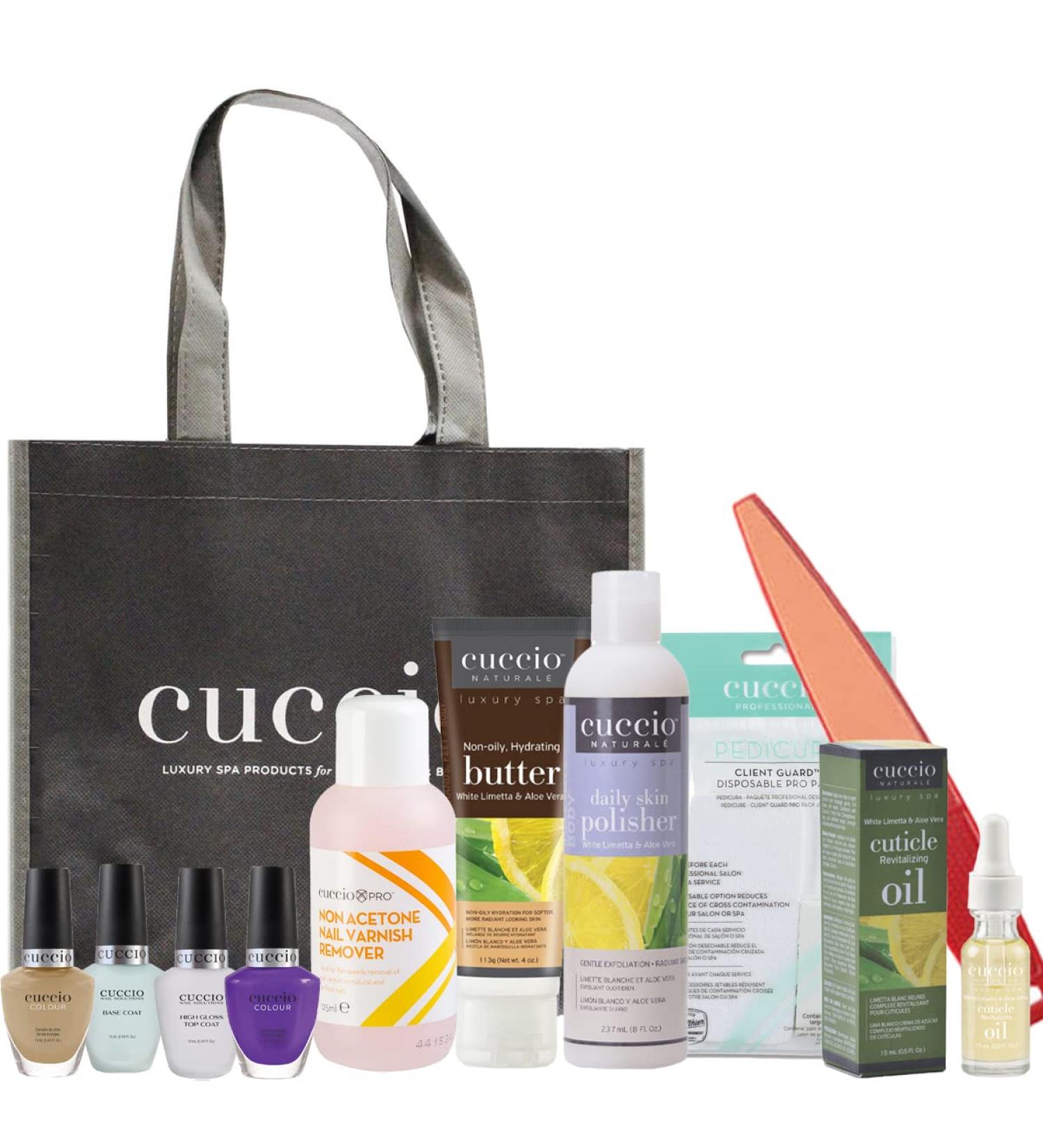 cuccio pedicure at home kit- white limetta & aloe vera
