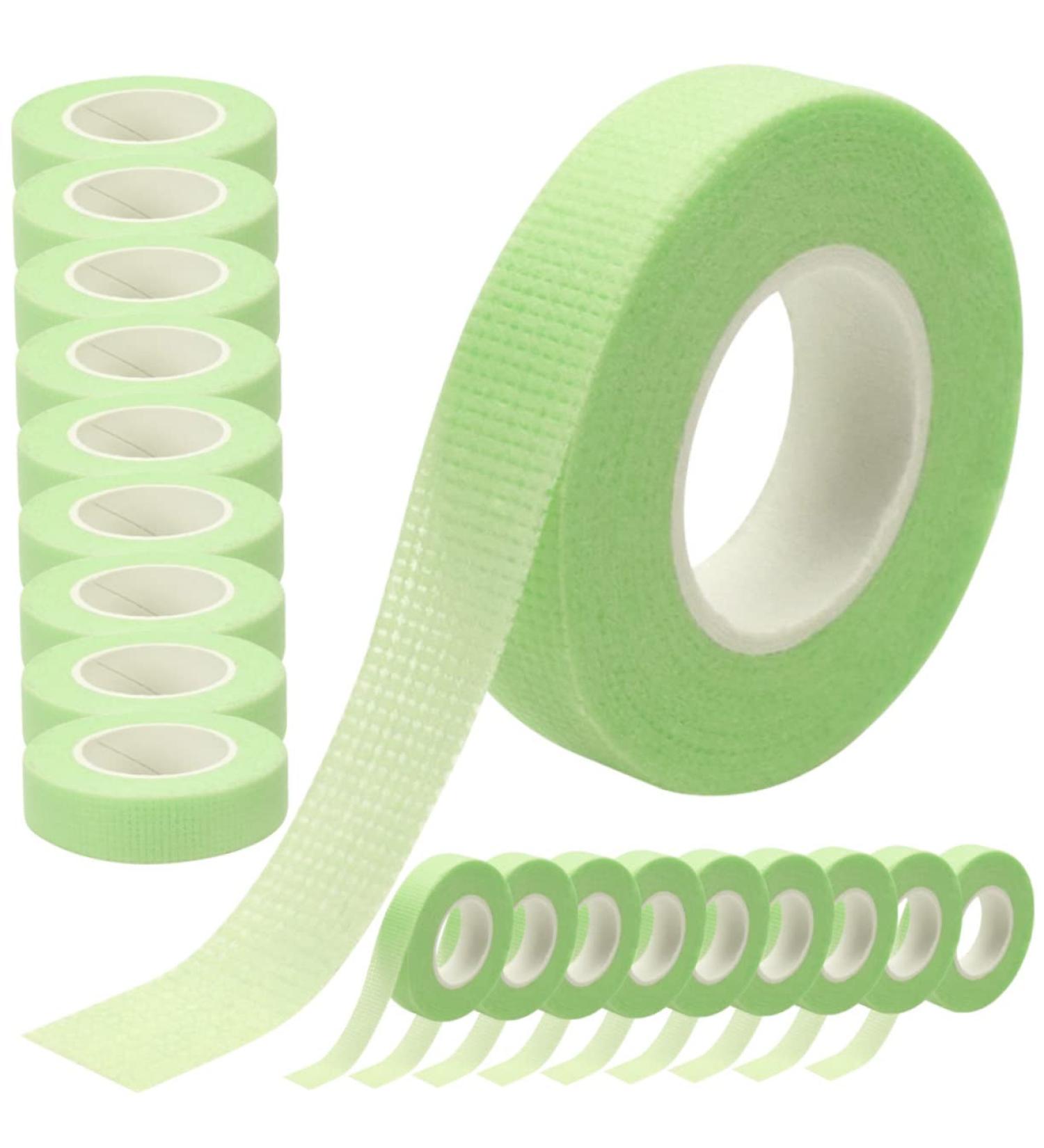 Mikinona 20 Rolls Eyelash Extension Tape - Double Eyelid Non-Woven Fabric Makeup Tape for Lifting - 5.5x1.2cm Green - Buy Online on SooperMarket.com