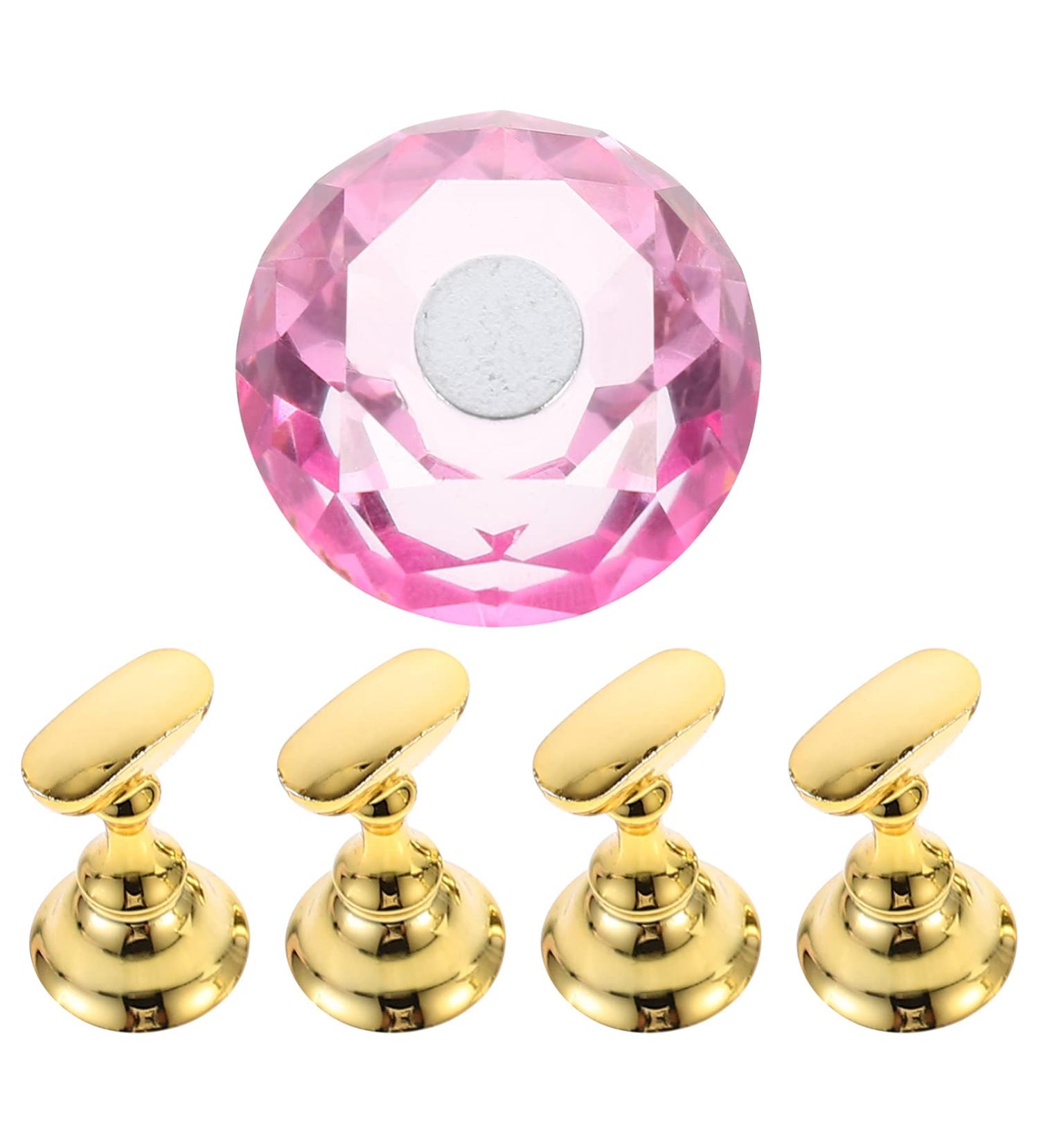 Beaupretty Nail Holder & Art Stand Set | Magnetic Nail Tip Training & Display Holder | Japanese Pink Crystal Design for Nail Art - Buy Online on SooperMarket.com