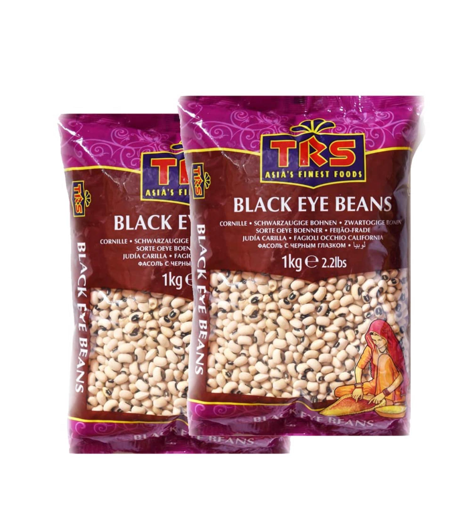 TRS Black eye Beans | 1Kg | Black Eyed Beans | Fiber Rich Source |GMO Free | Vegan | High Protein |Indian Origin (Pack of 2) - Buy Online on SooperMarket.com