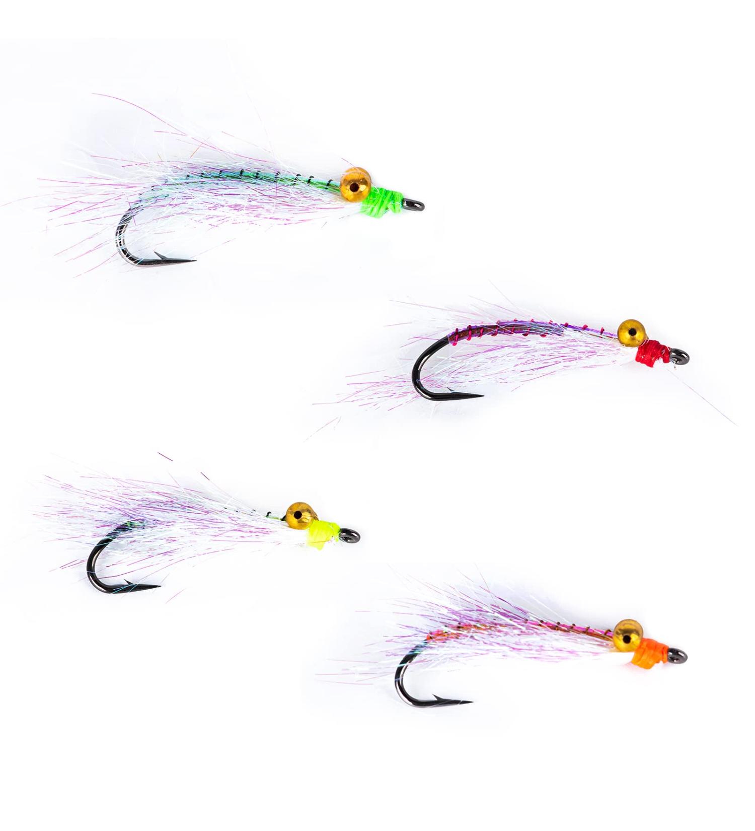 Goture Fly Fishing Flies Trout Nymph Streamer Minnow Shrimp Lure 4pcs 12#hook - Buy Online on SooperMarket.com