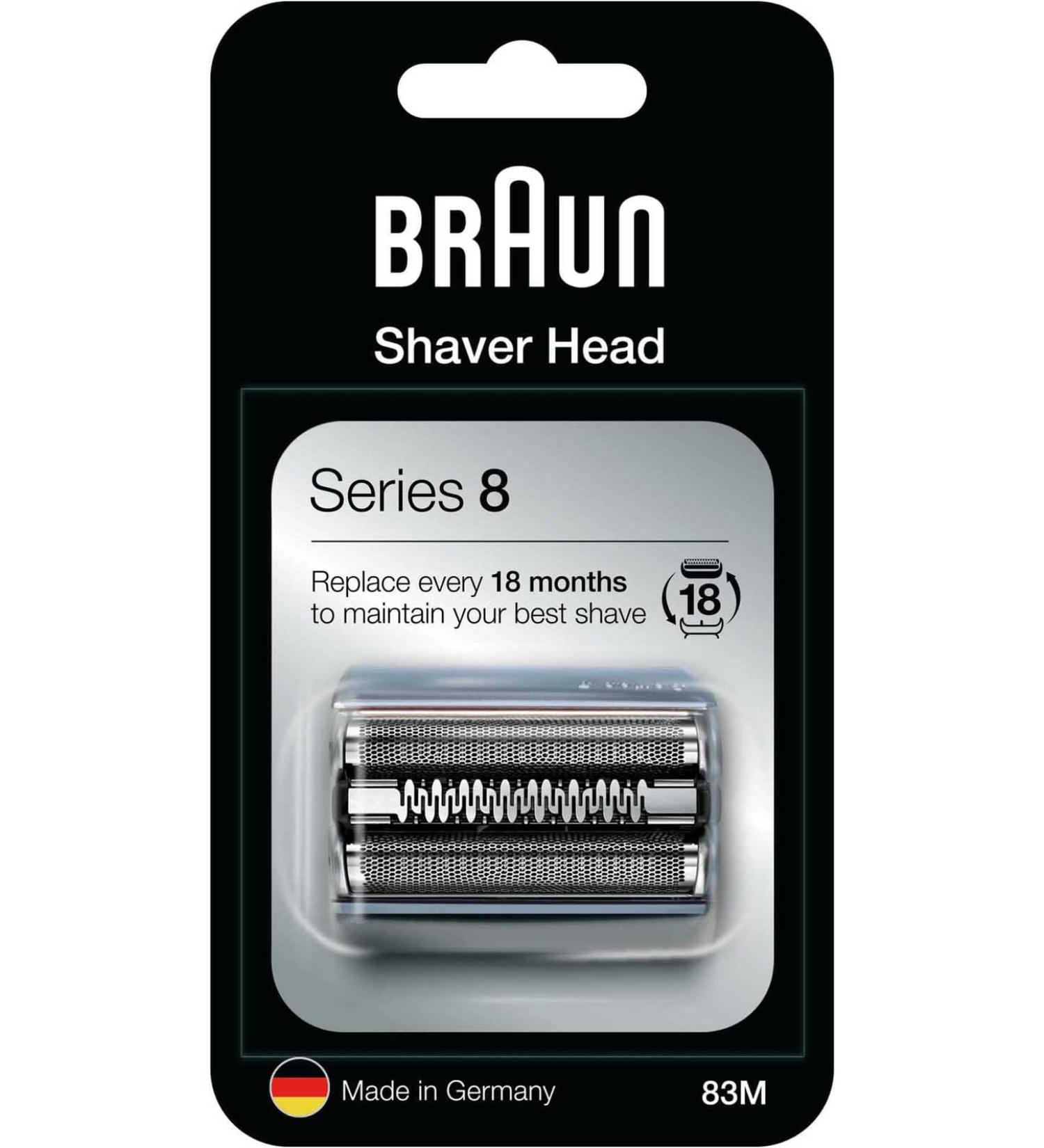 Braun Series 8 83M Electric Shaver Head Replacement - Silver - Compatible with Series 8
