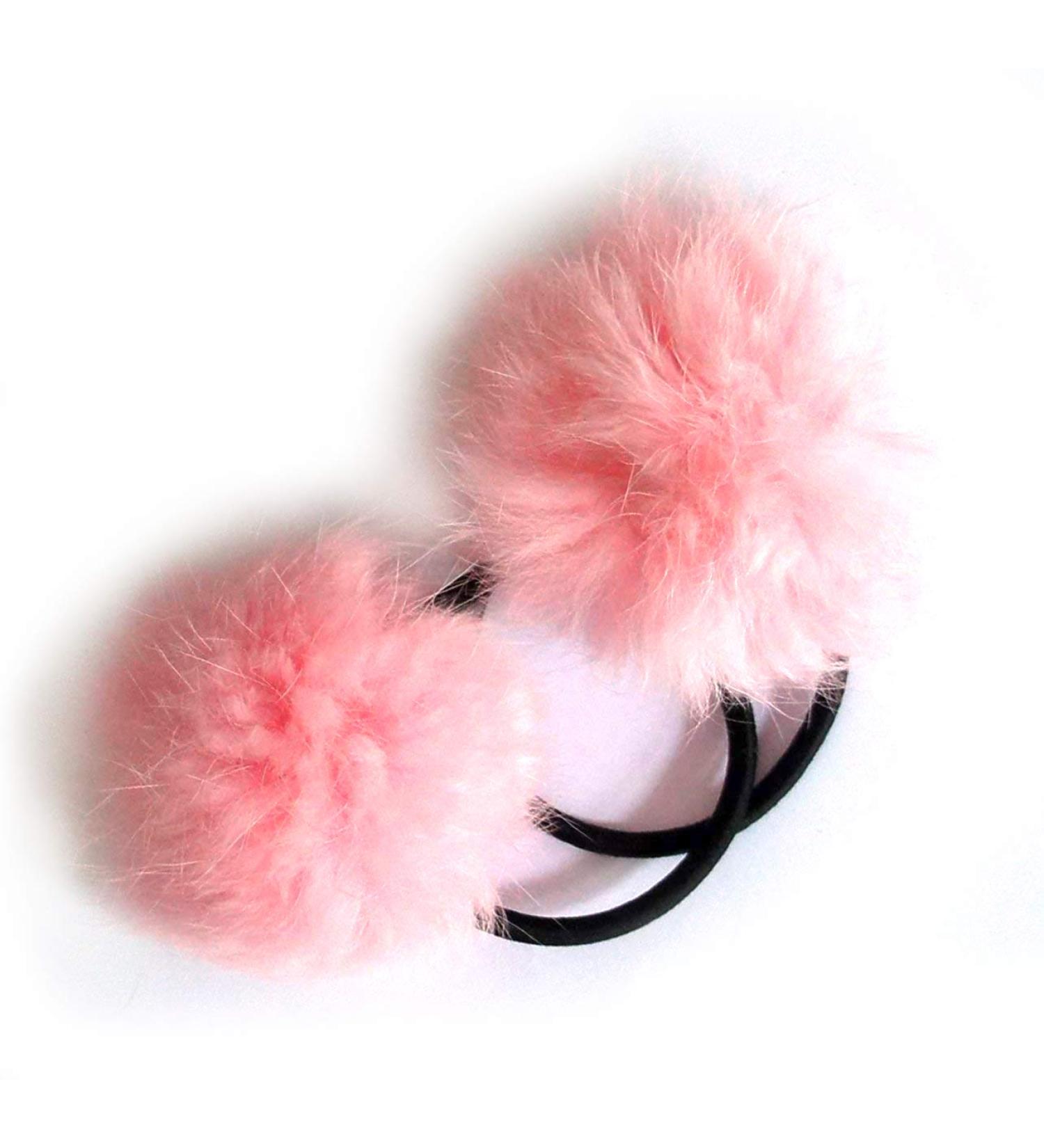 REYIN-CHHN A Pair of Lovely Pom Pom Hair Bands Decorative Pom Poms Band - 2 Inch Pom Pom (Baby Pink) - Buy Online on SooperMarket.com