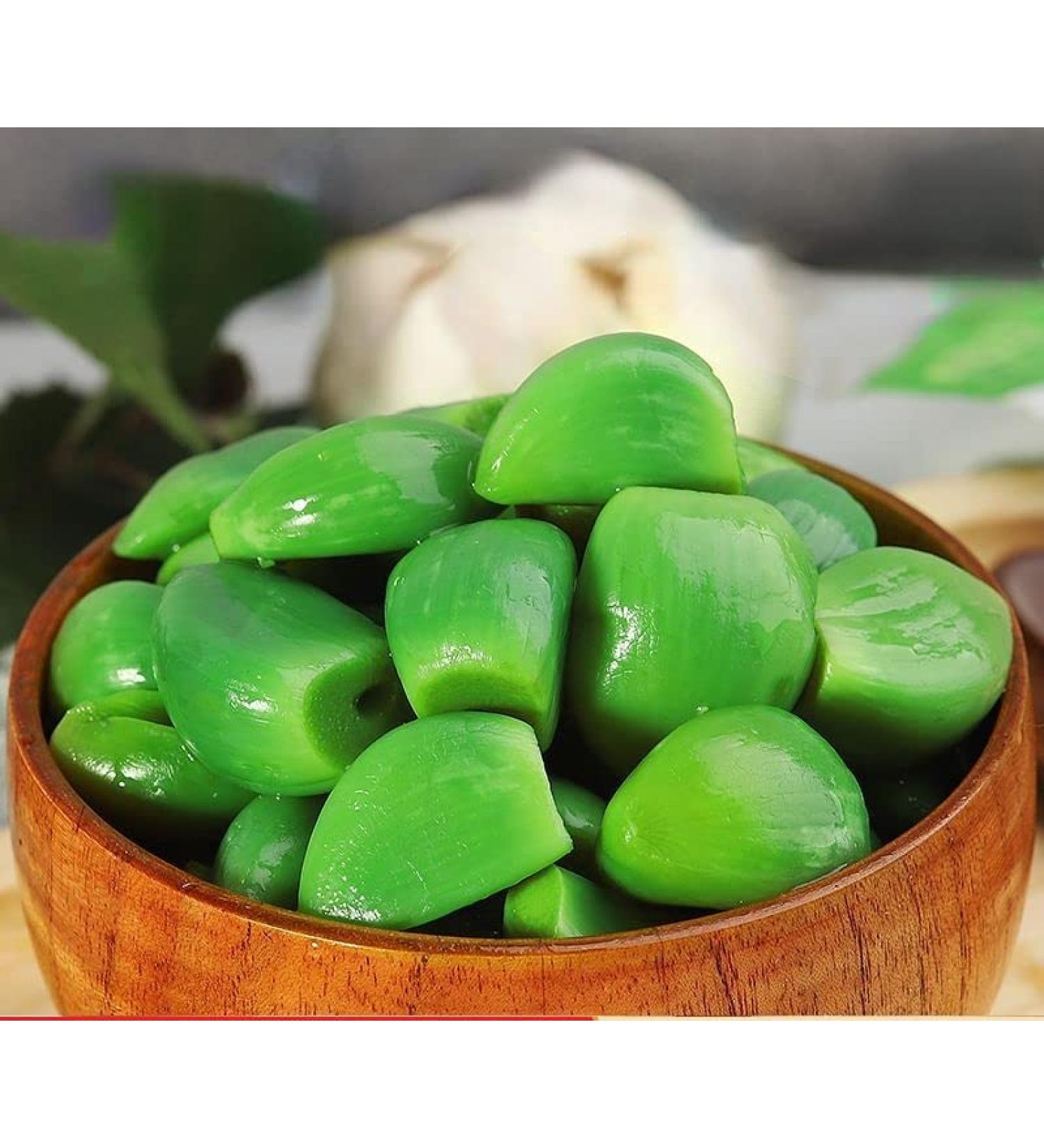 Shandong authentic Laba garlic Instant green garlic 250G/bag Sweet and sour garlic Delicious pickle Appetizer Vinegar pickled garlic Instant nacks Fast food Chinese spicy snacks (2 bags) - Buy Online on SooperMarket.com